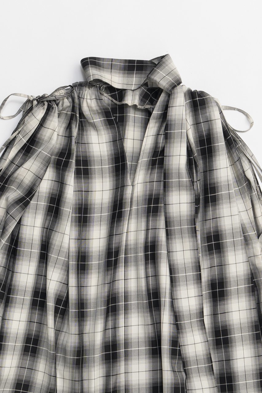 【プランク プロジェクト/PRANK PROJECT】のスカーフネックブラウス / Scarf Neck Blouse 人気、トレンドファッション・服の通販 founy(ファニー) 　ファッション　Fashion　レディースファッション　Fashion for Women　トップス・カットソー　Cut & Sew Tops　シャツ・ブラウス・オフィスカジュアル　Elegant Blouses & Button-Ups　おすすめ　Recommended / Our Picks　シアー　Sheer, See-Through　ショート　Short, Short Length　スカーフ　Scarf, Neckwear　スリーブ　Sleeve, Long Sleeve / Short Sleeve　チェック　Check, Plaid, Tartan　チュニック　Tunic, Long Top　ブロック　Block, Solid Block Pattern　other-2|ID: prp329100004456328 ipo3291000000036080811