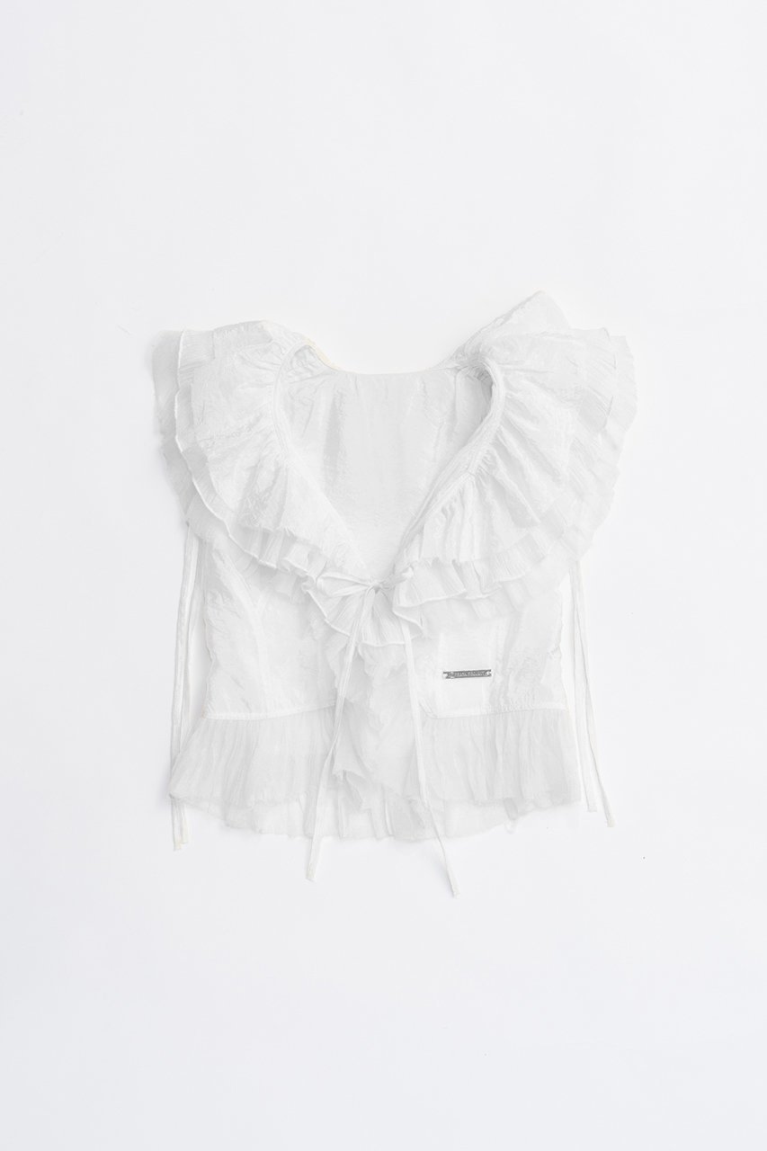 【プランク プロジェクト/PRANK PROJECT】のラッフルフリルブラウス / Ruffle Blouse インテリア・キッズ・メンズ・レディースファッション・服の通販 founy(ファニー) 　ファッション　Fashion　レディースファッション　WOMEN　トップス・カットソー　Tops/Tshirt　シャツ/ブラウス　Shirts/Blouses　おすすめ　Recommend　インナー　Inner　シアー　Sheer　ショート　Short　ジャケット　Jacket　スラックス　Slacks　スリーブ　Sleeve　デニム　Denim　フリル　Frills　ボトム　Bottom　ミックス　Mix　ロマンティック　Romantic　羽織　Haori　WHT(ホワイト)|ID: prp329100004456332 ipo3291000000031184131