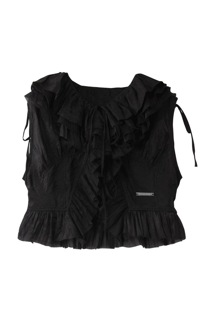 【プランク プロジェクト/PRANK PROJECT】のラッフルフリルブラウス / Ruffle Blouse インテリア・キッズ・メンズ・レディースファッション・服の通販 founy(ファニー) https://founy.com/ ファッション Fashion レディースファッション Fashion for Women トップス・カットソー Cut & Sew Tops シャツ・ブラウス・オフィスカジュアル Elegant Blouses & Button-Ups おすすめ Recommended / Our Picks インナー Innerwear シアー Sheer, See-Through ショート Short, Short Length ジャケット Jacket, Outerwear スラックス Slacks, Dress Pants スリーブ Sleeve, Long Sleeve / Short Sleeve デニム Denim, Jeans Material フリル Frill, Ruffle ボトム Bottoms, Lower Wear ミックス Mix, Mixed Style ロマンティック Romantic, Feminine Style 羽織 Haori, Light Jacket |ID: prp329100004456332 ipo3291000000036070896