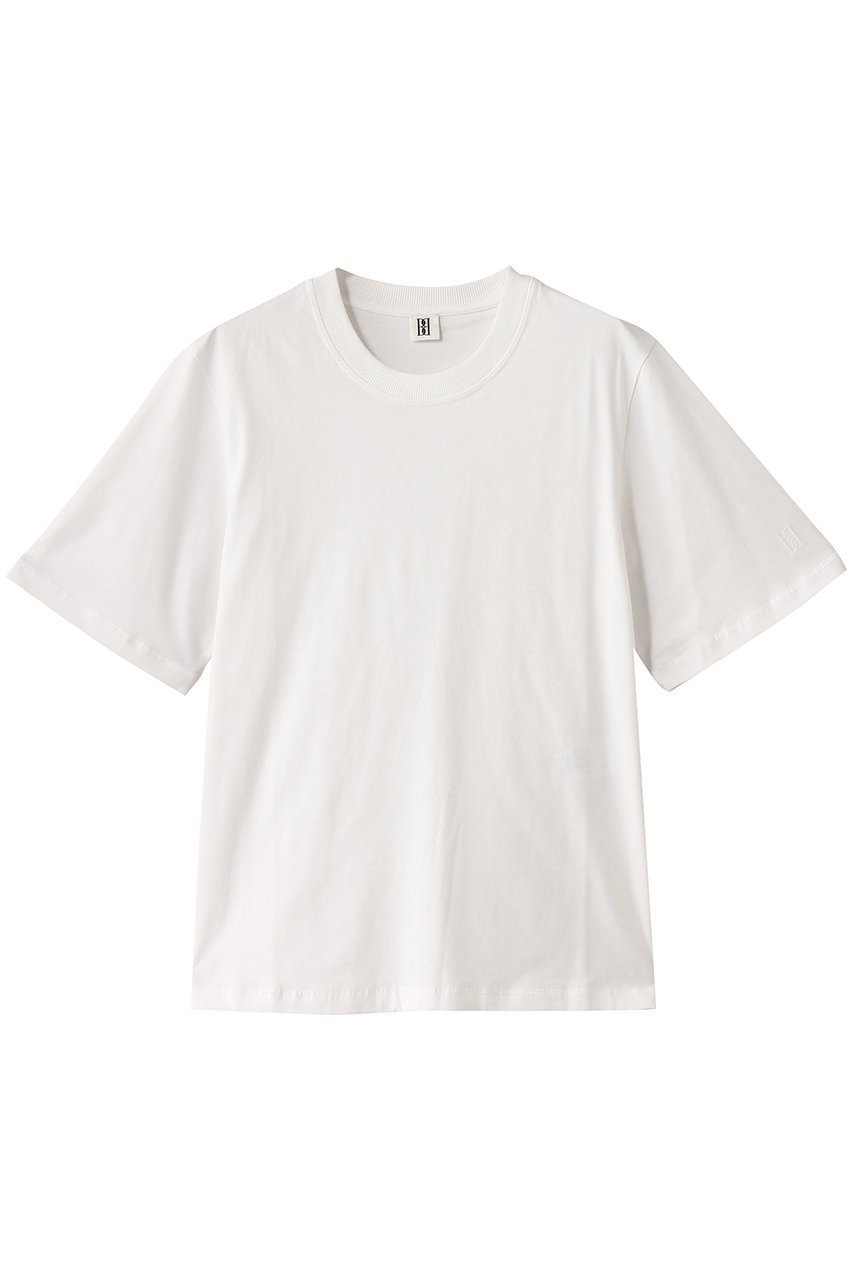 【バイ マレーネ ビルガー/BY MALENE BIRGER】のHEDIL ショートスリーブカットソー インテリア・キッズ・メンズ・レディースファッション・服の通販 founy(ファニー) 　ファッション　Fashion　レディースファッション　Fashion for Women　トップス・カットソー　Cut & Sew Tops　シャツ・ブラウス・オフィスカジュアル　Elegant Blouses & Button-Ups　ロングTシャツ・Tシャツ　Longline T-Shirts & Tees　カットソー・ベーシックTシャツ　Cut-and-Sewn Tops / Stretch Tees & Basics　インナー　Innerwear　カーディガン　Cardigan, Knitwear　クール　Cool, Chic　ショート　Short, Short Length　シンプル　Simple, Minimal　ジャケット　Jacket, Outerwear　スラックス　Slacks, Dress Pants　スリーブ　Sleeve, Long Sleeve / Short Sleeve　デニム　Denim, Jeans Material　バランス　Balance, Style Balance　ホワイト|ID: prp329100004456336 ipo3291000000032858535