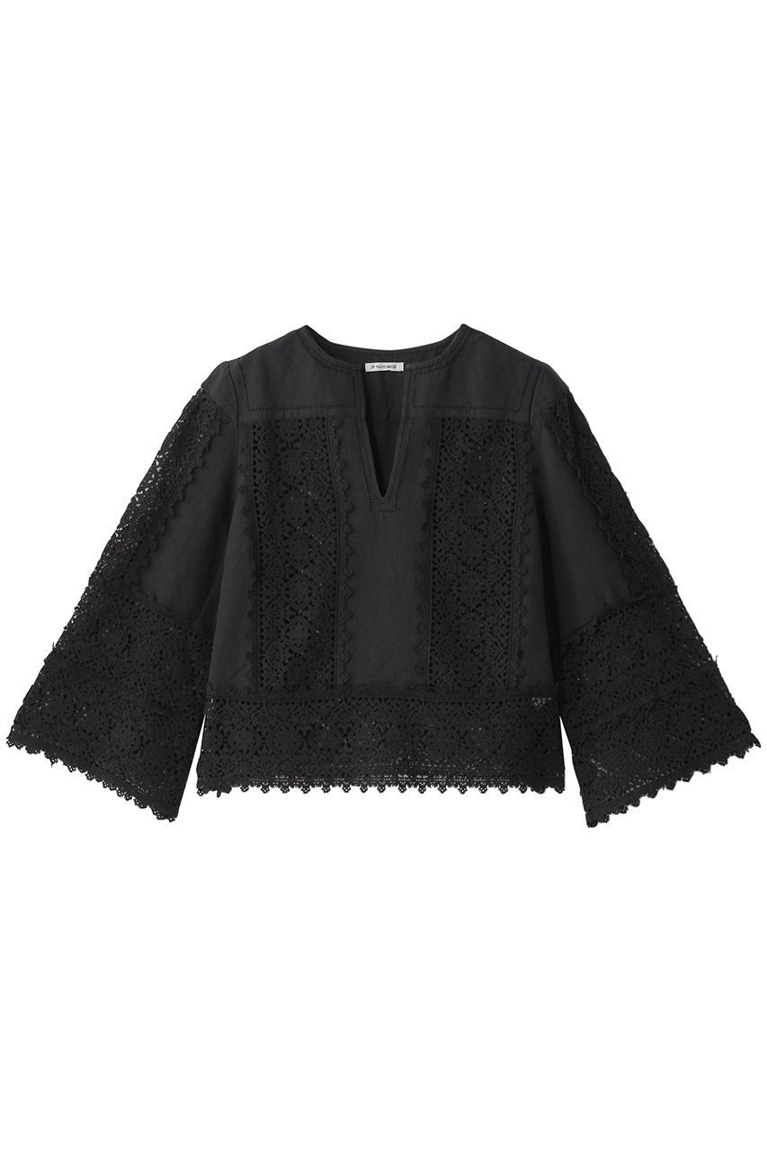 【バイ マレーネ ビルガー/BY MALENE BIRGER】のDONNA ロングスリーブブラウス インテリア・キッズ・メンズ・レディースファッション・服の通販 founy(ファニー) 　ファッション　Fashion　レディースファッション　WOMEN　トップス・カットソー　Tops/Tshirt　シャツ/ブラウス　Shirts/Blouses　コンパクト　Compact　ショート　Short　スリーブ　Sleeve　レース　Race　ロング　Long　ブラック|ID: prp329100004456341 ipo3291000000031184158