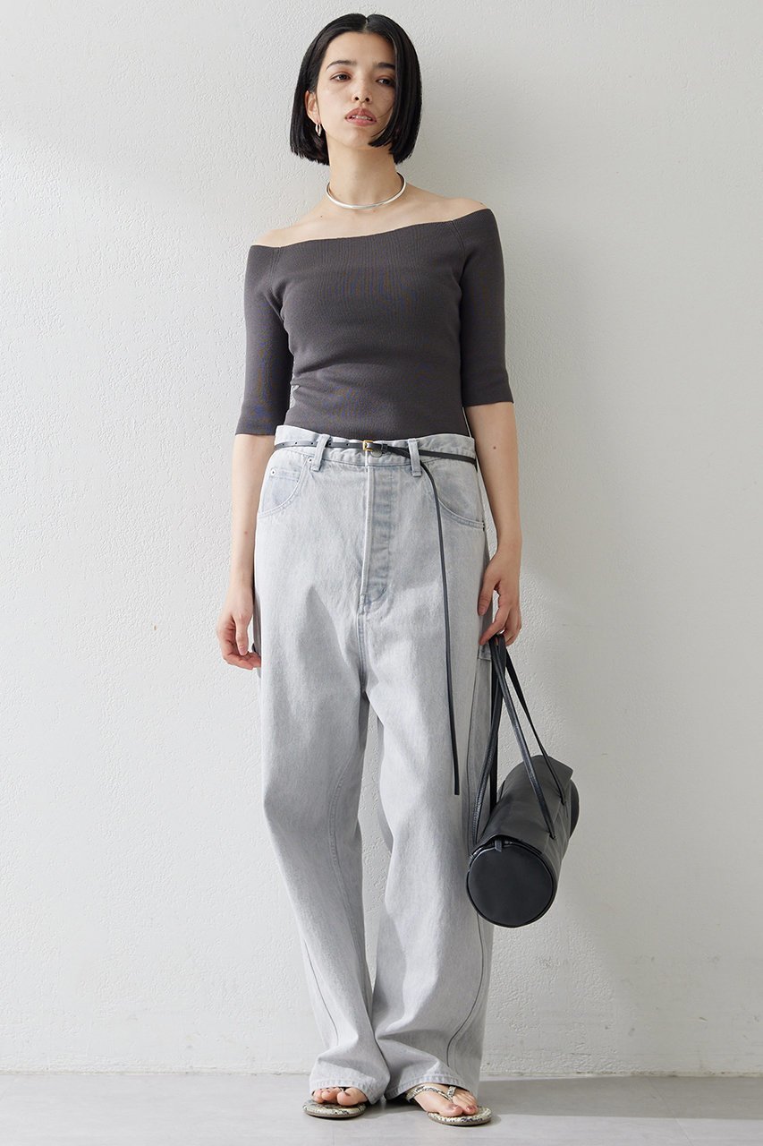 【ウィムガゼット/Whim Gazette】の【THE PAUSE】オフショルハーフスリーブプルオーバー 人気、トレンドファッション・服の通販 founy(ファニー) 　ファッション　Fashion　レディースファッション　Fashion for Women　トップス・カットソー　Cut & Sew Tops　ニット　Knit Tops & Sweaters　カジュアルプルオーバー・ニットトップス　Pullovers & Knit Tops / Casual Pullovers　インナー　Innerwear　クール　Cool, Chic　シンプル　Simple, Minimal　ジャケット　Jacket, Outerwear　ストレッチ　Stretch, Stretchy Fabric　スマート　Smart, Elegant　フィット　Fit, Slim Fit　ミラノリブ　Milano Rib, Milano Stitch　ワイド　Wide, Wide Fit　エレガント 上品　Elegant　半袖　Short Sleeve, Half Sleeve　other-7|ID: prp329100004456342 ipo3291000000032810674