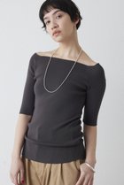 【ウィムガゼット/Whim Gazette】の【THE PAUSE】オフショルハーフスリーブプルオーバー チャコールグレー|ID:prp329100004456342