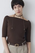 【ウィムガゼット/Whim Gazette】の【THE PAUSE】オフショルハーフスリーブプルオーバー ブラウン|ID: prp329100004456342 ipo3291000000036904158