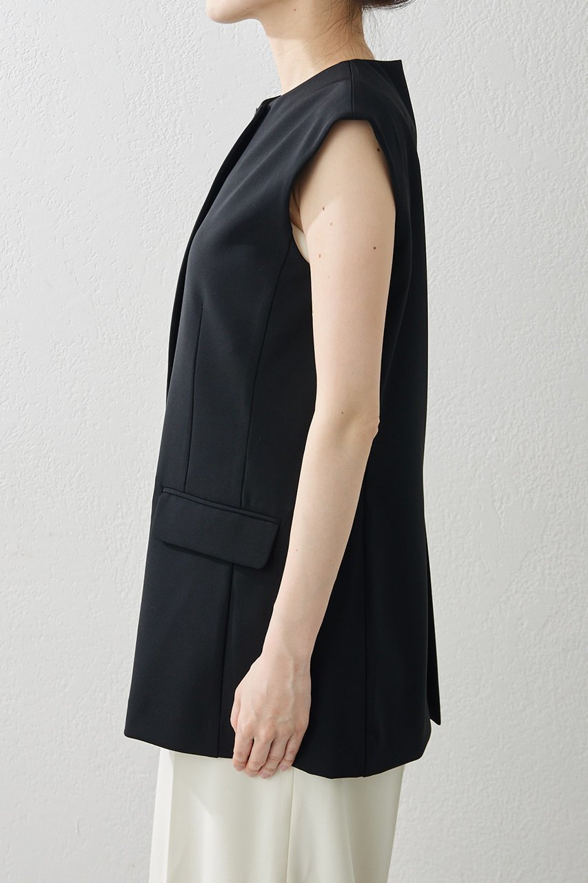 【ウィムガゼット/Whim Gazette】の【THE PAUSE】ダブルクロスジレ 人気、トレンドファッション・服の通販 founy(ファニー) 　ファッション　Fashion　レディースファッション　WOMEN　アウター　Coat Outerwear　ジャケット　Jackets　おすすめ　Recommend　シェイプ　Shape　ジャケット　Jacket　ストレッチ　Stretch　スマート　Smart　セットアップ　Set Up　ダブル　Double　ベスト　Vest　other-6|ID: prp329100004456347 ipo3291000000031323986