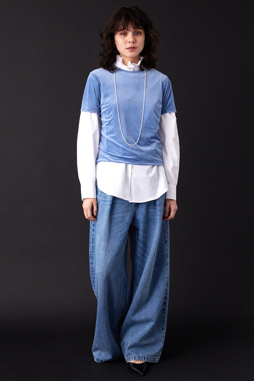 【ウィムガゼット/Whim Gazette】の【THE PAUSE】ベロアコンパクトTシャツ 人気、トレンドファッション・服の通販 founy(ファニー) 　ファッション　Fashion　レディースファッション　WOMEN　トップス・カットソー　Tops/Tshirt　シャツ/ブラウス　Shirts/Blouses　ロング / Tシャツ　T-Shirts　カットソー　Cut and Sewn　ベロア　Velour　コンパクト　Compact　ショート　Short　シンプル　Simple　ストレッチ　Stretch　スリーブ　Sleeve　ベロア　Velor　other-2|ID: prp329100004456348 ipo3291000000031250244