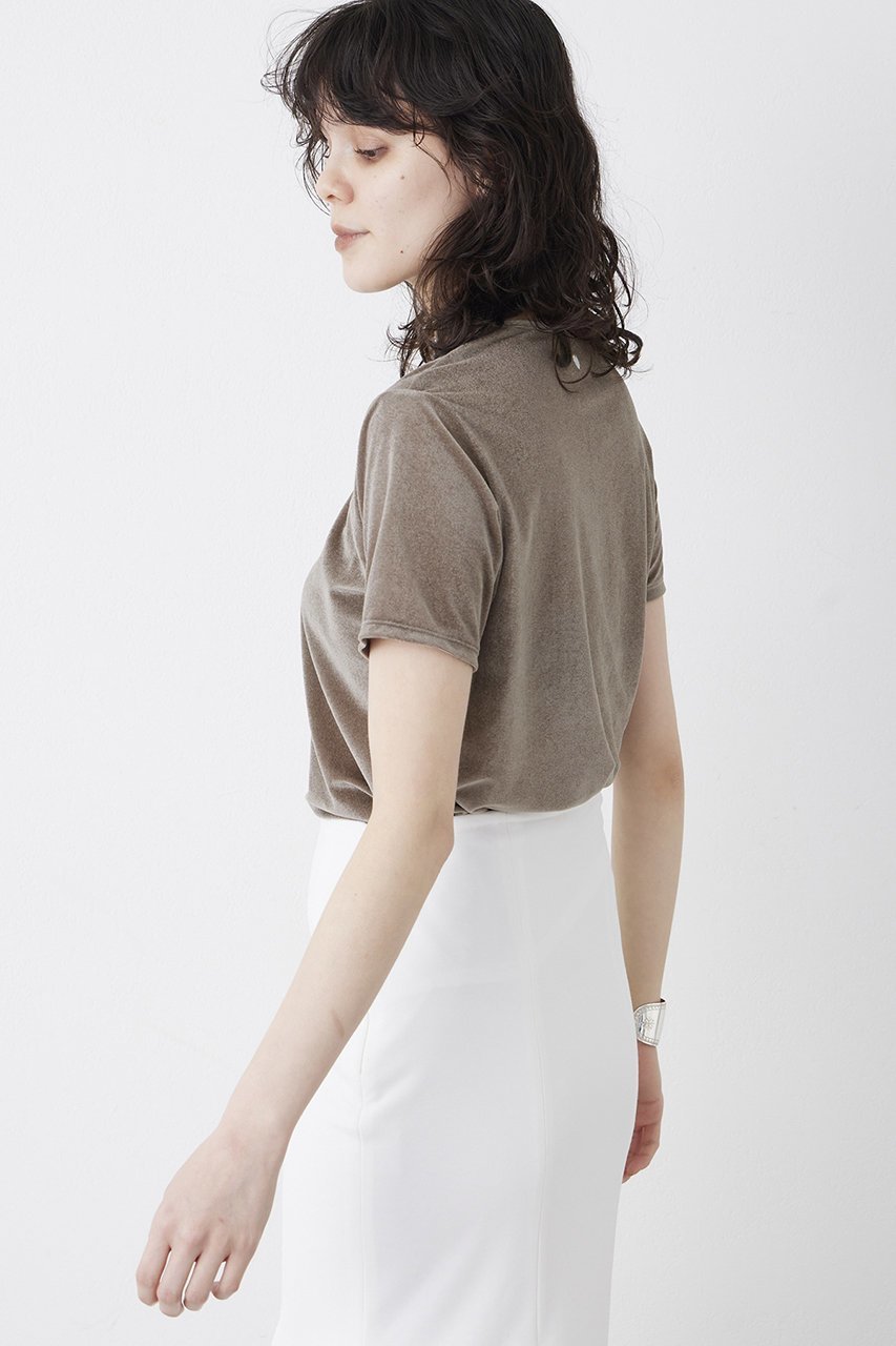 【ウィムガゼット/Whim Gazette】の【THE PAUSE】ベロアコンパクトTシャツ 人気、トレンドファッション・服の通販 founy(ファニー) 　ファッション　Fashion　レディースファッション　Fashion for Women　トップス・カットソー　Cut & Sew Tops　シャツ・ブラウス・オフィスカジュアル　Elegant Blouses & Button-Ups　ロングTシャツ・Tシャツ　Longline T-Shirts & Tees　カットソー・ベーシックTシャツ　Cut-and-Sewn Tops / Stretch Tees & Basics　ベロアトップス　Velour Tops / Velvet-Look Items　コンパクト　Compact, Small Size　ショート　Short, Short Length　シンプル　Simple, Minimal　ストレッチ　Stretch, Stretchy Fabric　スリーブ　Sleeve, Long Sleeve / Short Sleeve　ベロア　Velour, Soft Velvet　other-3|ID: prp329100004456348 ipo3291000000032848641