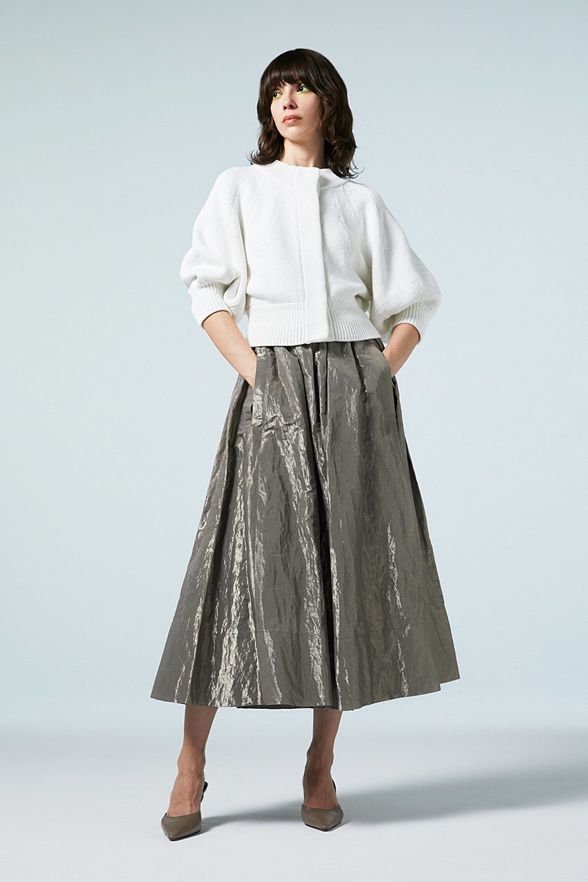 【オーヴィル/EAUVIRE】のタックギャザーロングスカート 人気、トレンドファッション・服の通販 founy(ファニー) 　ファッション　Fashion　レディースファッション　WOMEN　スカート　Skirt　ロングスカート　Long Skirt　ギャザー　Gather　タンブラー　Tumbler　バランス　Balance　メタリック　Metallic　ロング　Long　エレガント 上品　Elegant　other-8|ID: prp329100004456365 ipo3291000000031324037