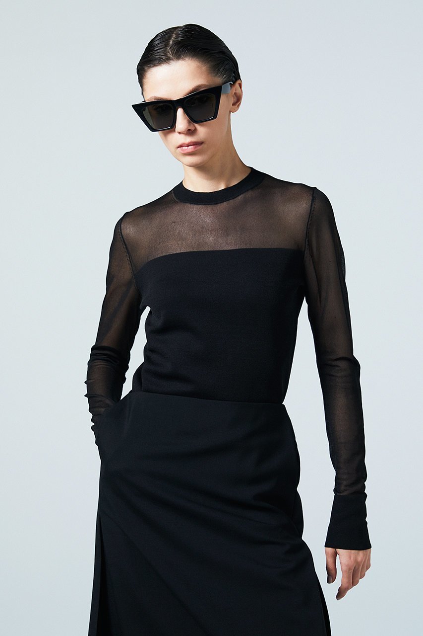 【オーヴィル/EAUVIRE】のシアーシルクプルオーバー 人気、トレンドファッション・服の通販 founy(ファニー) 　ファッション　Fashion　レディースファッション　Fashion for Women　トップス・カットソー　Cut & Sew Tops　シャツ・ブラウス・オフィスカジュアル　Elegant Blouses & Button-Ups　カジュアルプルオーバー・ニットトップス　Pullovers & Knit Tops / Casual Pullovers　イタリア　Italy　インナー　Innerwear　オーガニック　Organic Cotton　コンパクト　Compact, Small Size　シアー　Sheer, See-Through　シルク　Silk, 100% Silk　スリーブ　Sleeve, Long Sleeve / Short Sleeve　フィット　Fit, Slim Fit　ロング　Long, Long-Length　other-8|ID: prp329100004456369 ipo3291000000032844602