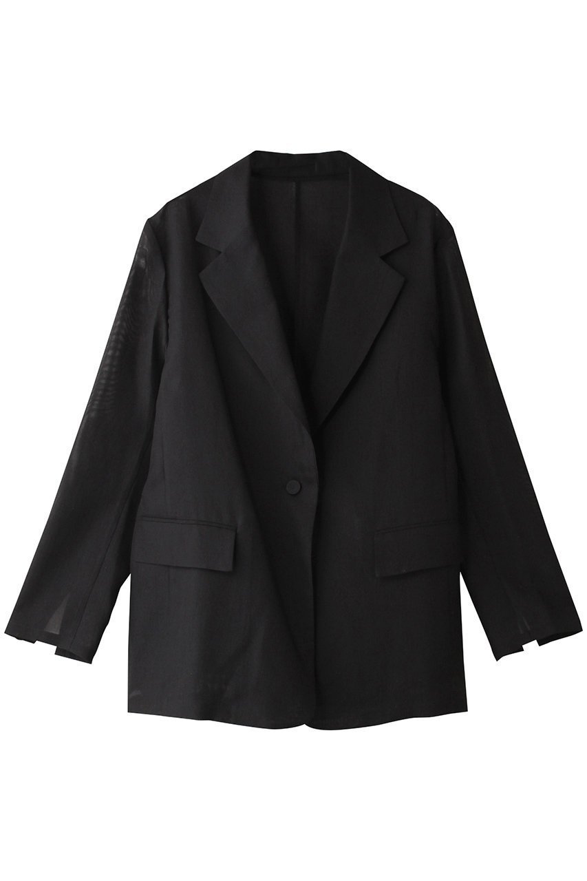 【オーヴィル/EAUVIRE】のシアージャケット インテリア・キッズ・メンズ・レディースファッション・服の通販 founy(ファニー) 　ファッション　Fashion　レディースファッション　WOMEN　アウター　Coat Outerwear　ジャケット　Jackets　イタリア　Italy　オーガンジー　Organdy　シアー　Sheer　シルク　Silk　ジャケット　Jacket　トレンド　Trend　夏　Summer　定番　Standard　ブラック|ID: prp329100004456372 ipo3291000000032287202