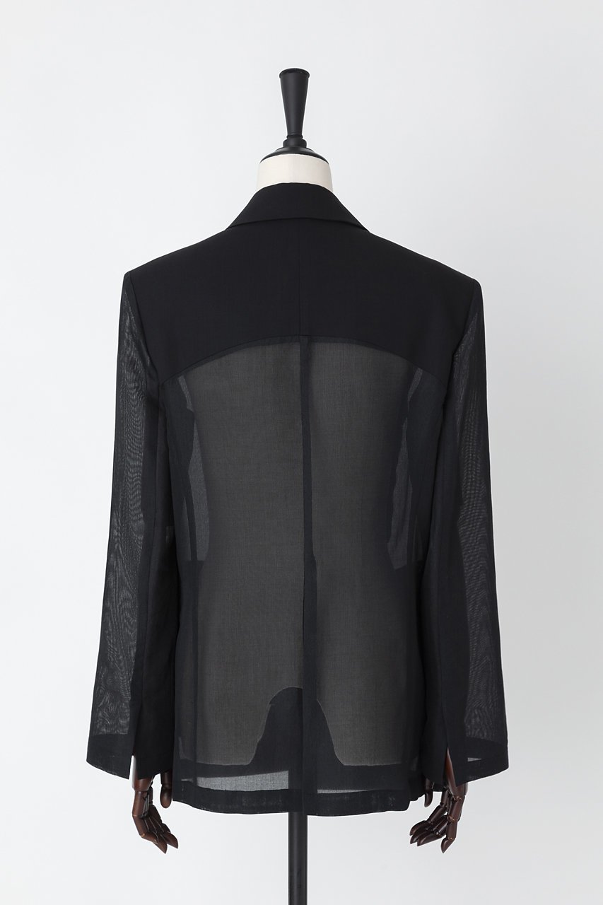 【オーヴィル/EAUVIRE】のシアーコンビジャケット 人気、トレンドファッション・服の通販 founy(ファニー) 　ファッション　Fashion　レディースファッション　WOMEN　アウター　Coat Outerwear　ジャケット　Jackets　イタリア　Italy　オーガンジー　Organdy　サマー　Summer　シアー　Sheer　シルク　Silk　ジャケット　Jacket　スタイリッシュ　Stylish　トレンド　Trend　フロント　Front　再入荷　Restock/Back In Stock/Re Arrival　other-3|ID: prp329100004456373 ipo3291000000031250375