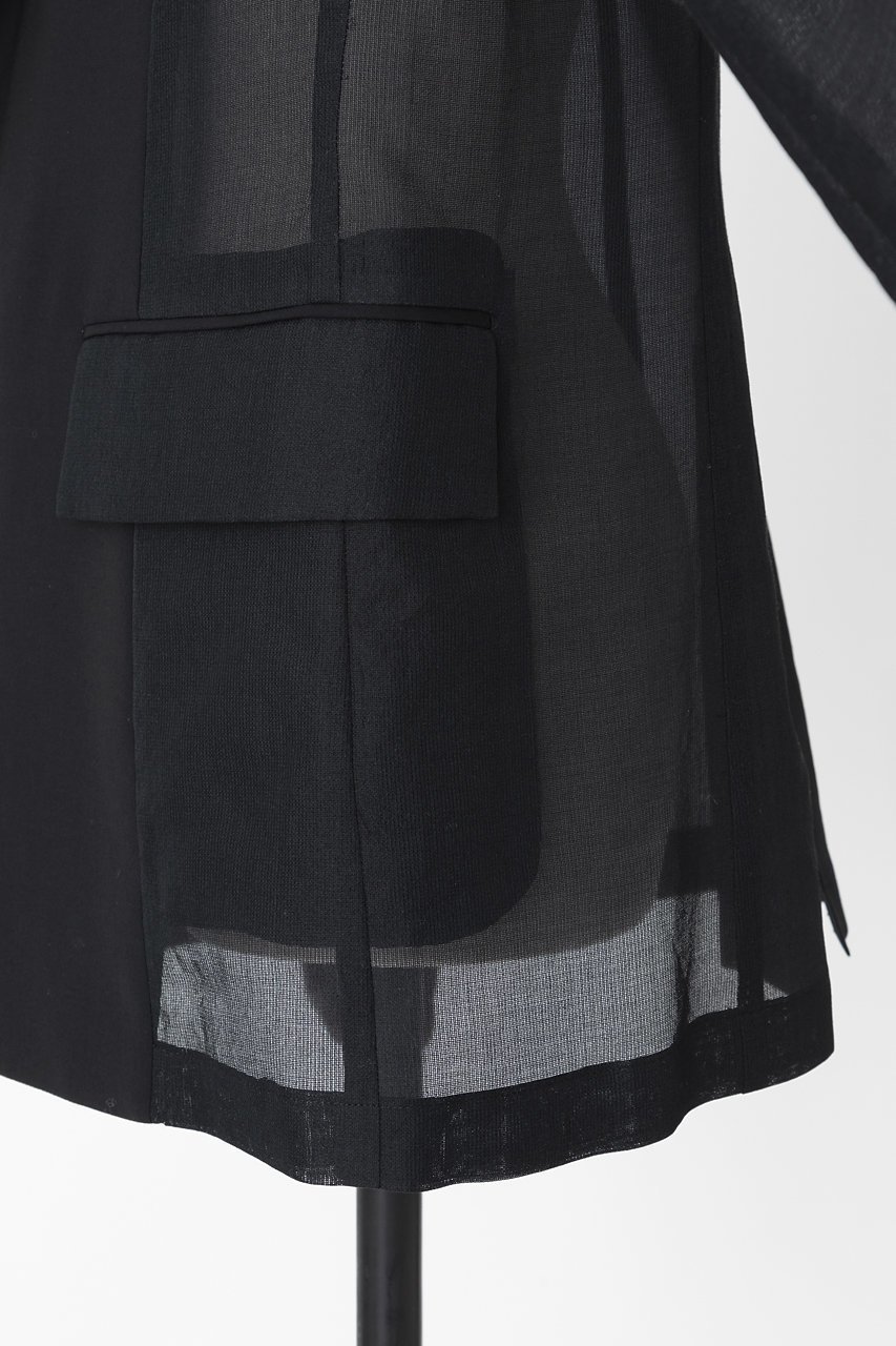 【オーヴィル/EAUVIRE】のシアーコンビジャケット 人気、トレンドファッション・服の通販 founy(ファニー) 　ファッション　Fashion　レディースファッション　WOMEN　アウター　Coat Outerwear　ジャケット　Jackets　イタリア　Italy　オーガンジー　Organdy　サマー　Summer　シアー　Sheer　シルク　Silk　ジャケット　Jacket　スタイリッシュ　Stylish　トレンド　Trend　フロント　Front　再入荷　Restock/Back In Stock/Re Arrival　other-6|ID: prp329100004456373 ipo3291000000031324062