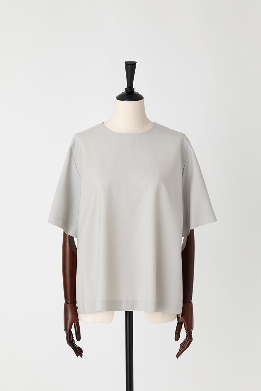【オーヴィル/EAUVIRE】のTブラウス インテリア・キッズ・メンズ・レディースファッション・服の通販 founy(ファニー) 　ファッション　Fashion　レディースファッション　WOMEN　トップス・カットソー　Tops/Tshirt　シャツ/ブラウス　Shirts/Blouses　ロング / Tシャツ　T-Shirts　カットソー　Cut and Sewn　ショート　Short　シルク　Silk　スリーブ　Sleeve　スーツ　Suit　ビジネス 仕事 通勤　Business　夏　Summer　グレー|ID: prp329100004456375 ipo3291000000031184251