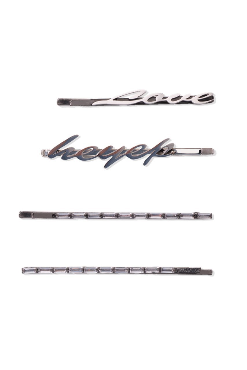 【ヘイップ/heyep】のLogo&Rhinestone ヘアピン 4Pセット 人気、トレンドファッション・服の通販 founy(ファニー) 　ファッション　Fashion　レディースファッション　Fashion for Women　シュシュ&ヘアアクセ/ヘアアレンジ　Scrunchies & Hair Accessories　アクセサリー　Fashion Accessories　クリスタル　Crystal, Swarovski　シンプル　Simple, Minimal　ストーン　Stone, Gem-Like　トレンド　Trend, Trending Now　バランス　Balance, Style Balance　バレッタ　Barrette, Hair Clip　 other-1|ID: prp329100004456398 ipo3291000000036239747