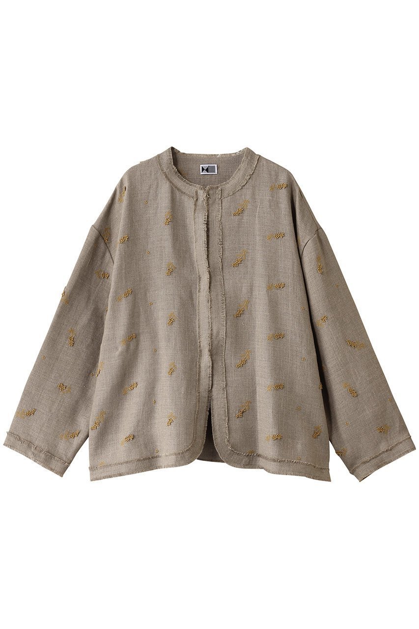 【生地の可能性/kijinokanosei】のフリンジリネンジャケット インテリア・キッズ・メンズ・レディースファッション・服の通販 founy(ファニー) 　ファッション　Fashion　レディースファッション　Fashion for Women　アウター　Coat / Outerwear Collection　レディースジャケット・軽アウター　Jackets　エレガント 上品　Elegant　ジャケット　Jacket, Outerwear　デニム　Denim, Jeans Material　フェミニン　Feminine, Girly　フリンジ　Fringe, Tassel　リネン　Linen, Linen Fabric　夏　Summer　春　Spring　S/S・春夏　SS, Spring/Summer, Warm Season　羽織　Haori, Light Jacket　mimosa ベージュ|ID: prp329100004456405 ipo3291000000032951758