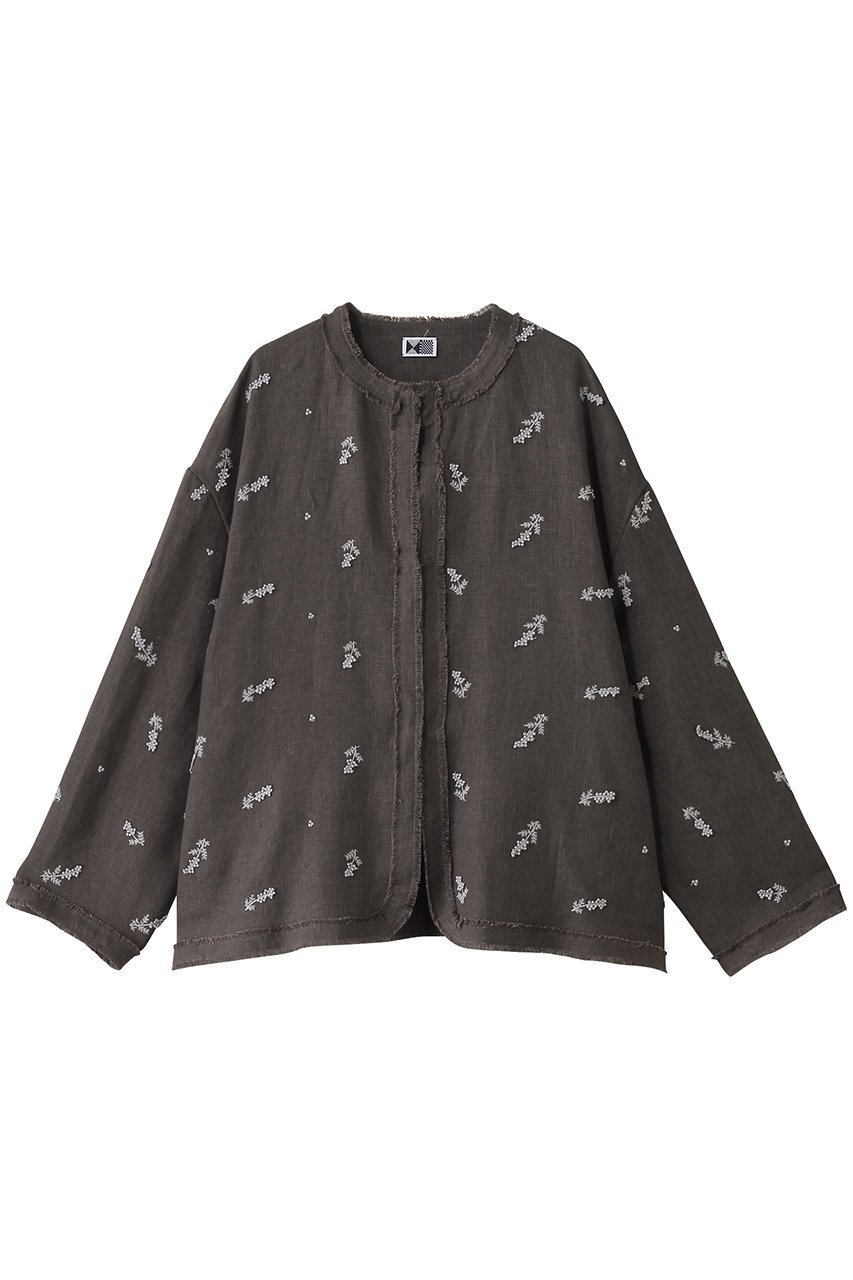 【生地の可能性/kijinokanosei】のフリンジリネンジャケット インテリア・キッズ・メンズ・レディースファッション・服の通販 founy(ファニー) 　ファッション　Fashion　レディースファッション　Fashion for Women　アウター　Coat / Outerwear Collection　レディースジャケット・軽アウター　Jackets　エレガント 上品　Elegant　ジャケット　Jacket, Outerwear　デニム　Denim, Jeans Material　フェミニン　Feminine, Girly　フリンジ　Fringe, Tassel　リネン　Linen, Linen Fabric　夏　Summer　春　Spring　S/S・春夏　SS, Spring/Summer, Warm Season　羽織　Haori, Light Jacket　mimosa チャコール|ID: prp329100004456405 ipo3291000000032951761