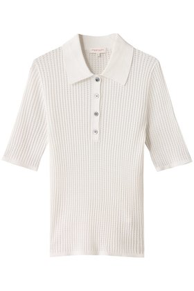 【デミーリー/DEMYLEE】のPIPER ファインコットン シアーニットポロ 人気、トレンドファッション・服の通販 founy(ファニー) ファッション Fashion レディースファッション Fashion for Women トップス・カットソー Cut & Sew Tops ニット Knit Tops & Sweaters カジュアルプルオーバー・ニットトップス Pullovers & Knit Tops / Casual Pullovers コンパクト Compact, Small Size シアー Sheer, See-Through スポーティ Sporty, Casual Athletic エレガント 上品 Elegant |ID:prp329100004456416