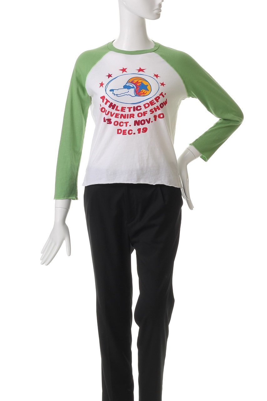 【マザー/MOTHER】のSOUVENIR OF SHOW ベースボールプリントロンT(SVN) 人気、トレンドファッション・服の通販 founy(ファニー) 　ファッション　Fashion　レディースファッション　Fashion for Women　トップス・カットソー　Cut & Sew Tops　シャツ・ブラウス・オフィスカジュアル　Elegant Blouses & Button-Ups　ロングTシャツ・Tシャツ　Longline T-Shirts & Tees　カットソー・ベーシックTシャツ　Cut-and-Sewn Tops / Stretch Tees & Basics　スリーブ　Sleeve, Long Sleeve / Short Sleeve　デニム　Denim, Jeans Material　フロント　Front, Front Design　プリント　Print, Printed Pattern　ボトム　Bottoms, Lower Wear　ロング　Long, Long-Length　other-2|ID: prp329100004456418 ipo3291000000032858076