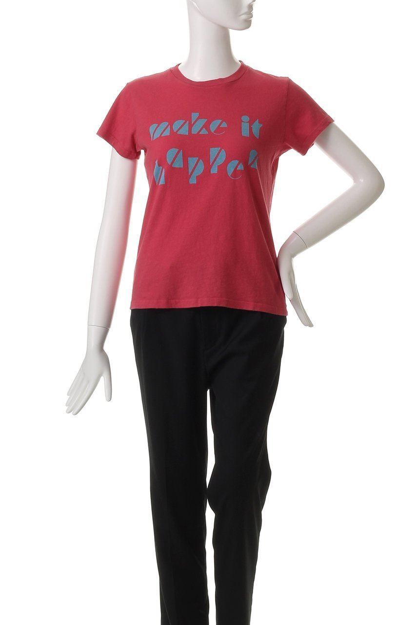 【マザー/MOTHER】のMAKE IT HAPPEN プリントTシャツ(MKT) 人気、トレンドファッション・服の通販 founy(ファニー) 　ファッション　Fashion　レディースファッション　WOMEN　トップス・カットソー　Tops/Tshirt　シャツ/ブラウス　Shirts/Blouses　ロング / Tシャツ　T-Shirts　カットソー　Cut and Sewn　コンパクト　Compact　ショート　Short　スリーブ　Sleeve　プリント　Print　再入荷　Restock/Back In Stock/Re Arrival　other-2|ID: prp329100004456421 ipo3291000000031250603