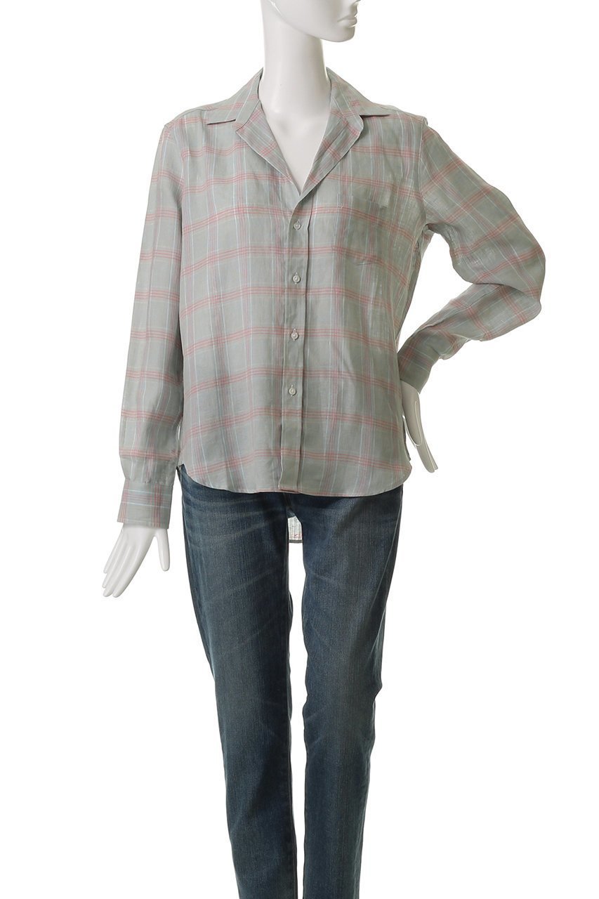 【フランク&アイリーン/Frank&Eileen】のEILEEN イタリアンリネン ダークグリーンマルチチェックシャツ 人気、トレンドファッション・服の通販 founy(ファニー) 　ファッション　Fashion　レディースファッション　WOMEN　トップス・カットソー　Tops/Tshirt　シャツ/ブラウス　Shirts/Blouses　クラシカル　Classical　スリーブ　Sleeve　センター　Center　チェック　Check　デニム　Denim　リネン　Linen　ロング　Long　other-2|ID: prp329100004456423 ipo3291000000031250621