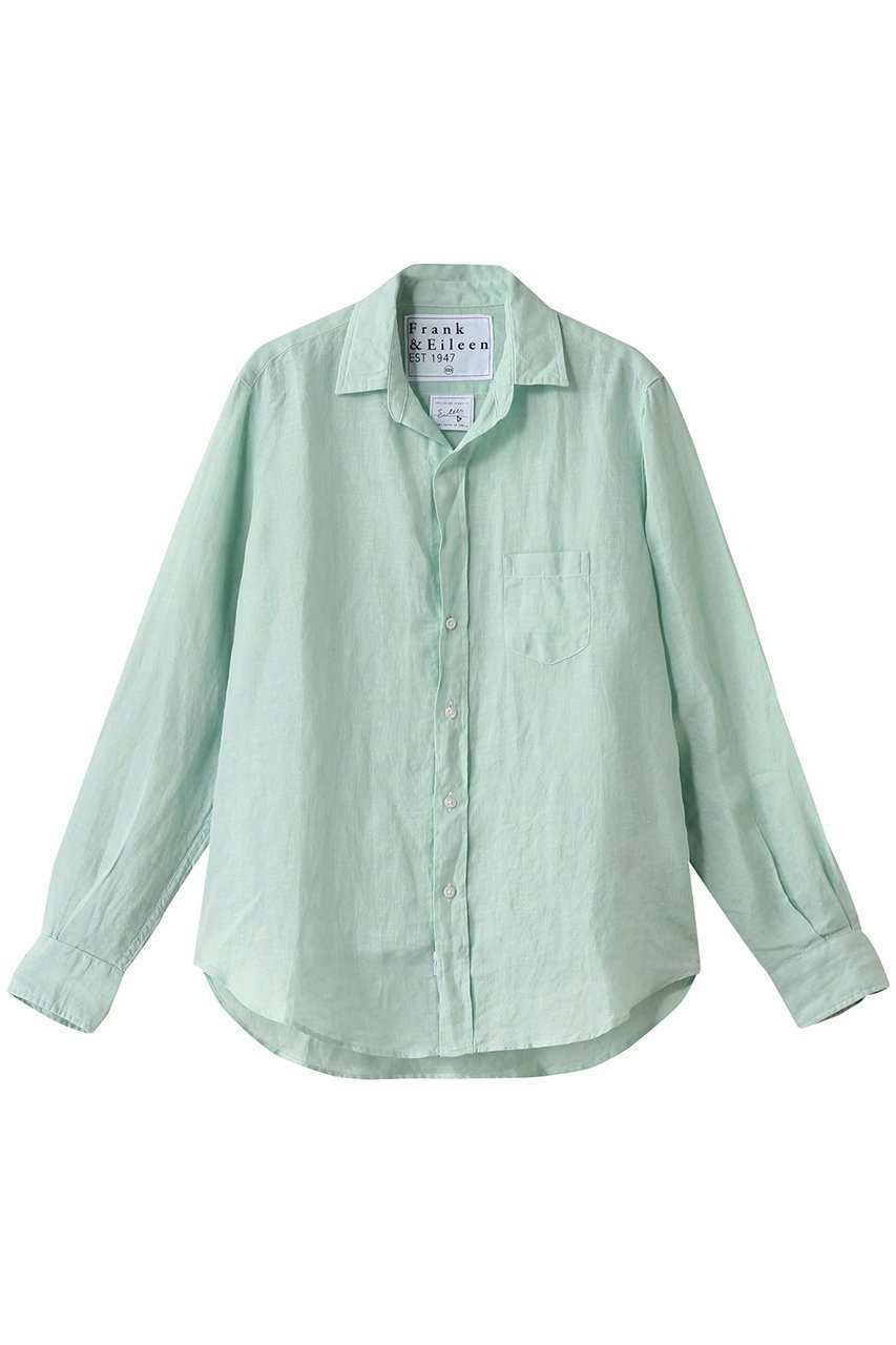 【フランク&アイリーン/Frank&Eileen】のEILEEN イタリアンリネン グリーンシャツ 人気、トレンドファッション・服の通販 founy(ファニー) 　ファッション　Fashion　レディースファッション　Fashion for Women　トップス・カットソー　Cut & Sew Tops　シャツ・ブラウス・オフィスカジュアル　Elegant Blouses & Button-Ups　おすすめ　Recommended / Our Picks　インナー　Innerwear　ジャケット　Jacket, Outerwear　スリーブ　Sleeve, Long Sleeve / Short Sleeve　デニム　Denim, Jeans Material　リネン　Linen, Linen Fabric　ロング　Long, Long-Length　 other-1|ID: prp329100004456424 ipo3291000000032648208