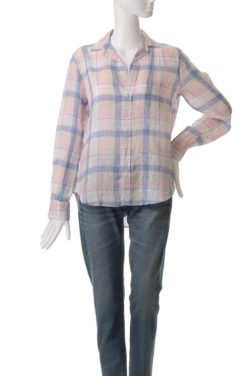 【フランク&アイリーン/Frank&Eileen】のEILEEN イタリアンリネン ブルーマルチチェックシャツ 人気、トレンドファッション・服の通販 founy(ファニー) 　ファッション　Fashion　レディースファッション　WOMEN　トップス・カットソー　Tops/Tshirt　シャツ/ブラウス　Shirts/Blouses　コンパクト　Compact　スリーブ　Sleeve　デニム　Denim　プリーツ　Pleats　リネン　Linen　ロング　Long　エレガント 上品　Elegant　other-2|ID: prp329100004456425 ipo3291000000031250631