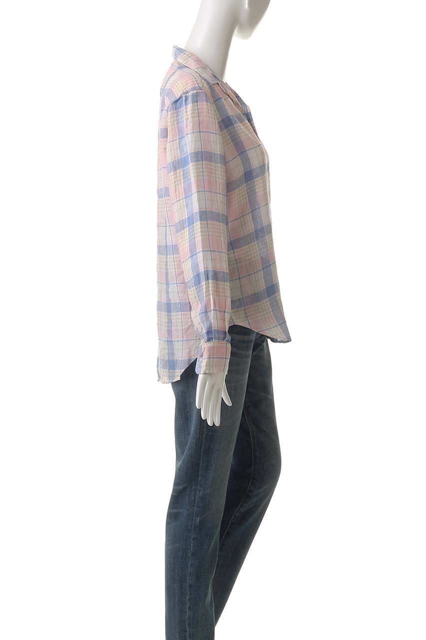 【フランク&アイリーン/Frank&Eileen】のEILEEN イタリアンリネン ブルーマルチチェックシャツ 人気、トレンドファッション・服の通販 founy(ファニー) 　ファッション　Fashion　レディースファッション　WOMEN　トップス・カットソー　Tops/Tshirt　シャツ/ブラウス　Shirts/Blouses　コンパクト　Compact　スリーブ　Sleeve　デニム　Denim　プリーツ　Pleats　リネン　Linen　ロング　Long　エレガント 上品　Elegant　other-3|ID: prp329100004456425 ipo3291000000031250633