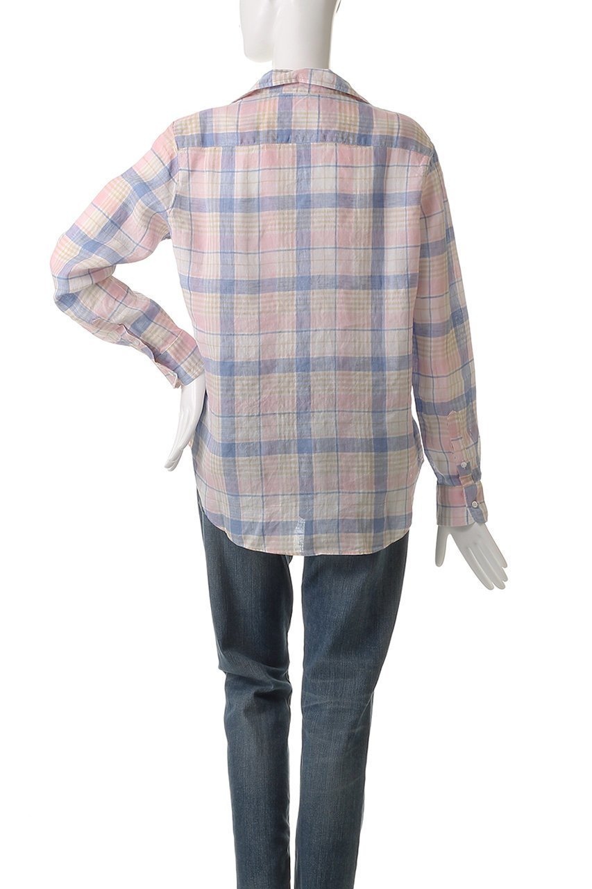 【フランク&アイリーン/Frank&Eileen】のEILEEN イタリアンリネン ブルーマルチチェックシャツ 人気、トレンドファッション・服の通販 founy(ファニー) 　ファッション　Fashion　レディースファッション　WOMEN　トップス・カットソー　Tops/Tshirt　シャツ/ブラウス　Shirts/Blouses　コンパクト　Compact　スリーブ　Sleeve　デニム　Denim　プリーツ　Pleats　リネン　Linen　ロング　Long　エレガント 上品　Elegant　other-4|ID: prp329100004456425 ipo3291000000031250635