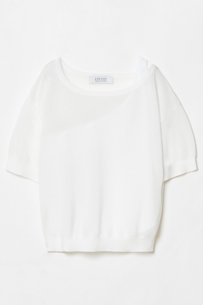 【アルアバイル/allureville】の【LOULOU WILLOUGHBY】ワンショルダーアンサンブル インテリア・キッズ・メンズ・レディースファッション・服の通販 founy(ファニー) 　ファッション　Fashion　レディースファッション　Fashion for Women　トップス・カットソー　Cut & Sew Tops　ニット　Knit Tops & Sweaters　アンサンブルニット　Knit Ensembles & Twin Sets　カジュアルプルオーバー・ニットトップス　Pullovers & Knit Tops / Casual Pullovers　アシンメトリー　Asymmetrical Style　アンサンブル　Ensemble Set　インナー　Innerwear　ショート　Short, Short Length　バランス　Balance, Style Balance　フィット　Fit, Slim Fit　オフホワイト|ID: prp329100004456429 ipo3291000000032705892