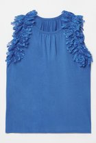 【アルアバイル/allureville】の【LOULOU WILLOUGHBY】アームレースプルオーバー 人気、トレンドファッション・服の通販 founy(ファニー) ファッション Fashion レディースファッション Fashion for Women トップス・カットソー Cut & Sew Tops キャミソール&ノースリーブ Camisoles & Sleeveless Tops シャツ・ブラウス・オフィスカジュアル Elegant Blouses & Button-Ups カジュアルプルオーバー・ニットトップス Pullovers & Knit Tops / Casual Pullovers アメリカン American Style ギャザー Gathered, Ruffled スリーブ Sleeve, Long Sleeve / Short Sleeve ノースリーブ Sleeveless, No-Sleeve レース Lace, Lace Fabric 再入荷 Restock / Back in Stock 夏 Summer thumbnail ブルー|ID: prp329100004456430 ipo3291000000032705908