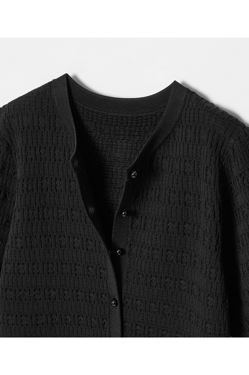【アルアバイル/allureville】の【LOULOU WILLOUGHBY】リボンボーダーカーディガン 人気、トレンドファッション・服の通販 founy(ファニー) 　ファッション　Fashion　レディースファッション　WOMEN　トップス・カットソー　Tops/Tshirt　ニット　Knit Tops　カーディガン　Cardigans　カーディガン　Cardigan　スリーブ　Sleeve　バランス　Balance　パール　Pearl　フロント　Front　リボン　Ribbon　エレガント 上品　Elegant　半袖　Short Sleeve　other-3|ID: prp329100004456431 ipo3291000000031250667