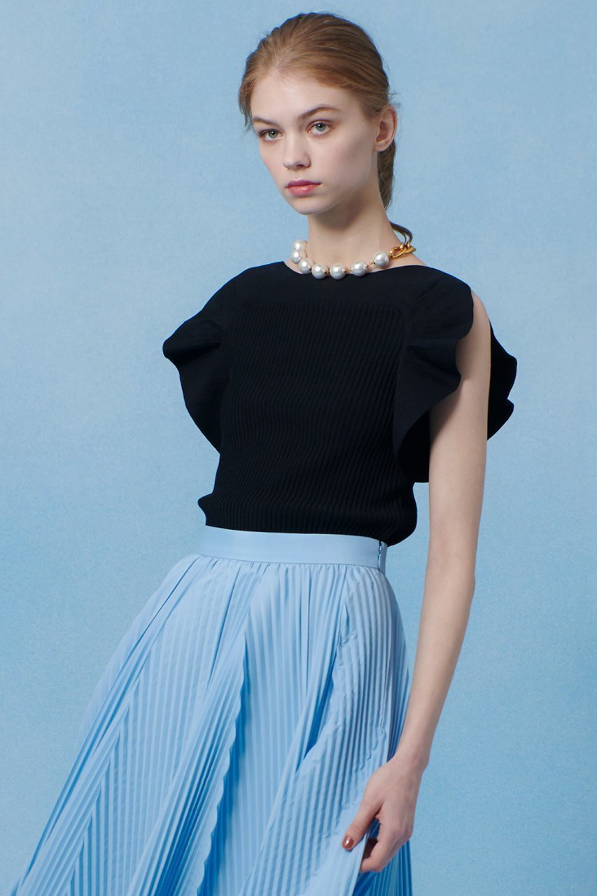 【アルアバイル/allureville】の【LOULOU WILLOUGHBY】スキャーラッププルオーバー 人気、トレンドファッション・服の通販 founy(ファニー) 　ファッション　Fashion　レディースファッション　Fashion for Women　トップス・カットソー　Cut & Sew Tops　ニット　Knit Tops & Sweaters　カジュアルプルオーバー・ニットトップス　Pullovers & Knit Tops / Casual Pullovers　アクセサリー　Fashion Accessories　デコルテ　Décolleté, Neckline　ノースリーブ　Sleeveless, No-Sleeve　フィット　Fit, Slim Fit　ラッフル　Ruffle, Frill　夏　Summer　other-6|ID: prp329100004456432 ipo3291000000031324179