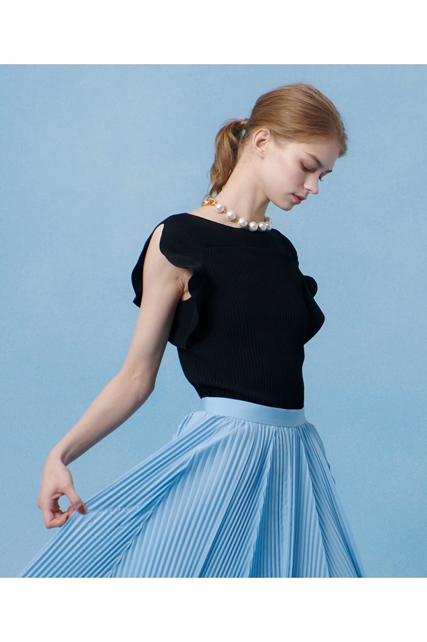 【アルアバイル/allureville】の【LOULOU WILLOUGHBY】スキャーラッププルオーバー 人気、トレンドファッション・服の通販 founy(ファニー) 　ファッション　Fashion　レディースファッション　Fashion for Women　トップス・カットソー　Cut & Sew Tops　ニット　Knit Tops & Sweaters　カジュアルプルオーバー・ニットトップス　Pullovers & Knit Tops / Casual Pullovers　アクセサリー　Fashion Accessories　デコルテ　Décolleté, Neckline　ノースリーブ　Sleeveless, No-Sleeve　フィット　Fit, Slim Fit　ラッフル　Ruffle, Frill　夏　Summer　other-7|ID: prp329100004456432 ipo3291000000031324180