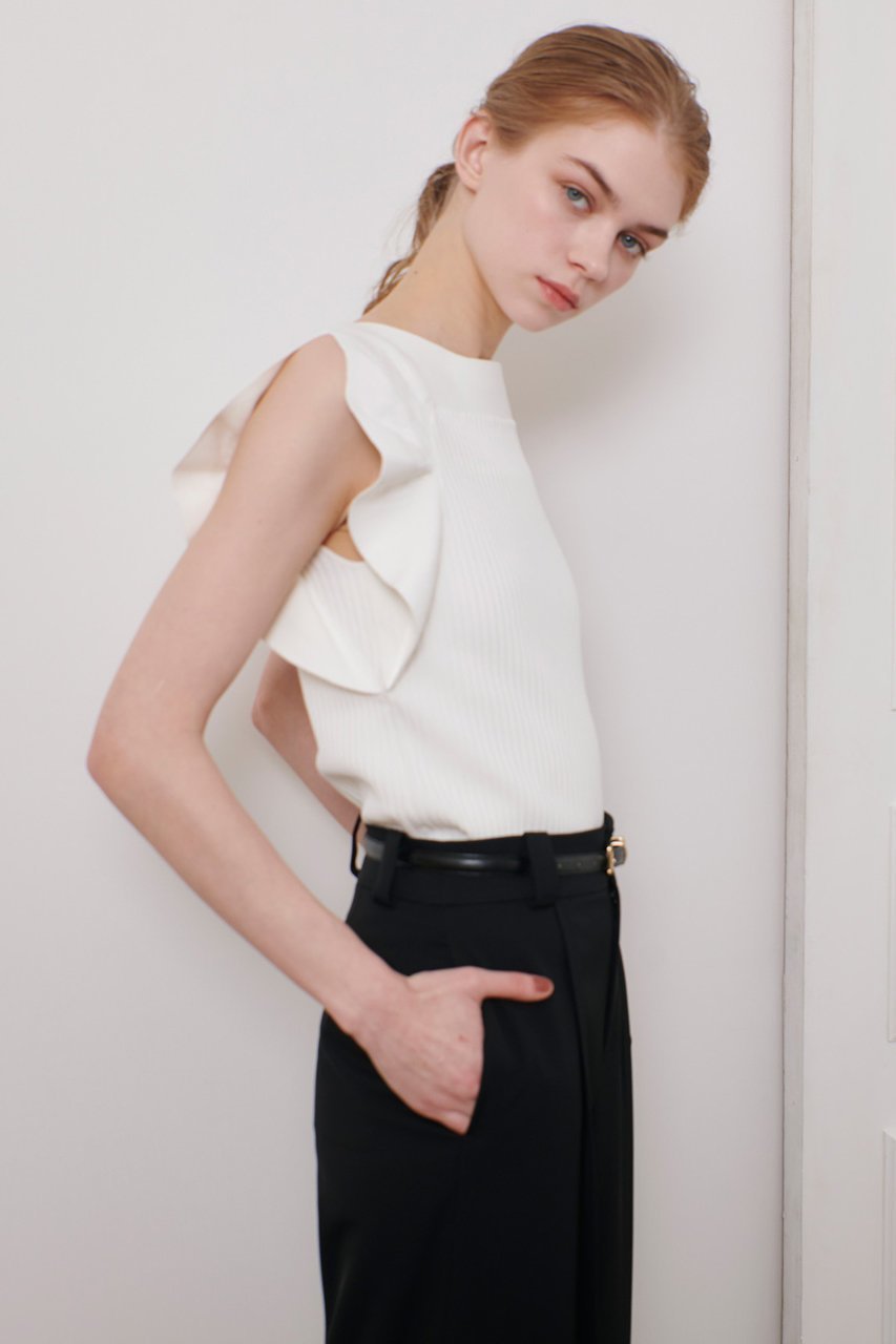 【アルアバイル/allureville】の【LOULOU WILLOUGHBY】スキャーラッププルオーバー 人気、トレンドファッション・服の通販 founy(ファニー) ファッション Fashion レディースファッション Fashion for Women トップス・カットソー Cut & Sew Tops ニット Knit Tops & Sweaters カジュアルプルオーバー・ニットトップス Pullovers & Knit Tops / Casual Pullovers アクセサリー Fashion Accessories デコルテ Décolleté, Neckline ノースリーブ Sleeveless, No-Sleeve フィット Fit, Slim Fit ラッフル Ruffle, Frill 夏 Summer other-4|ID: prp329100004456432 ipo3291000000033706761