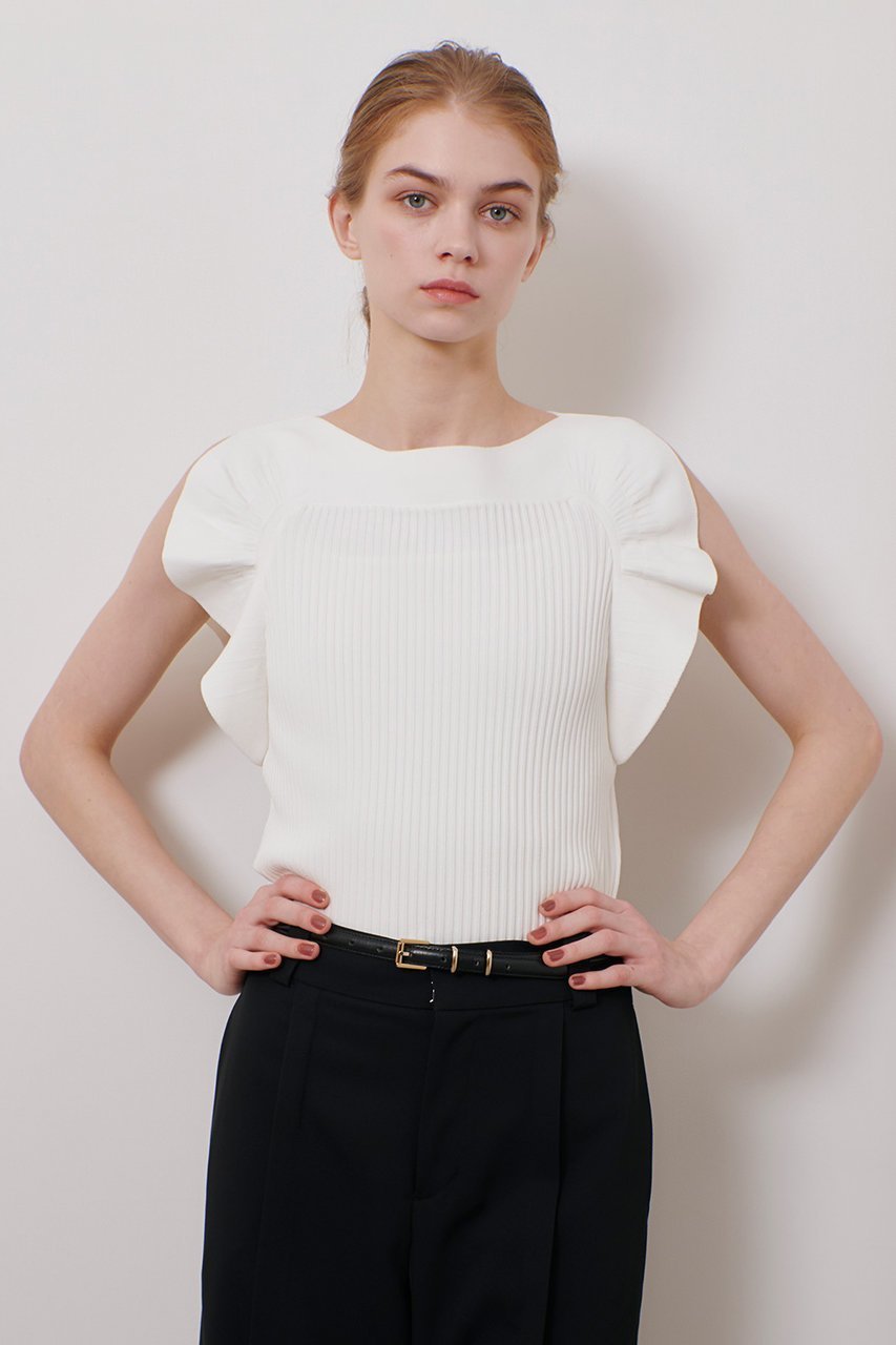 【アルアバイル/allureville】の【LOULOU WILLOUGHBY】スキャーラッププルオーバー 人気、トレンドファッション・服の通販 founy(ファニー) ファッション Fashion レディースファッション Fashion for Women トップス・カットソー Cut & Sew Tops ニット Knit Tops & Sweaters カジュアルプルオーバー・ニットトップス Pullovers & Knit Tops / Casual Pullovers アクセサリー Fashion Accessories デコルテ Décolleté, Neckline ノースリーブ Sleeveless, No-Sleeve フィット Fit, Slim Fit ラッフル Ruffle, Frill 夏 Summer other-6|ID: prp329100004456432 ipo3291000000033706763