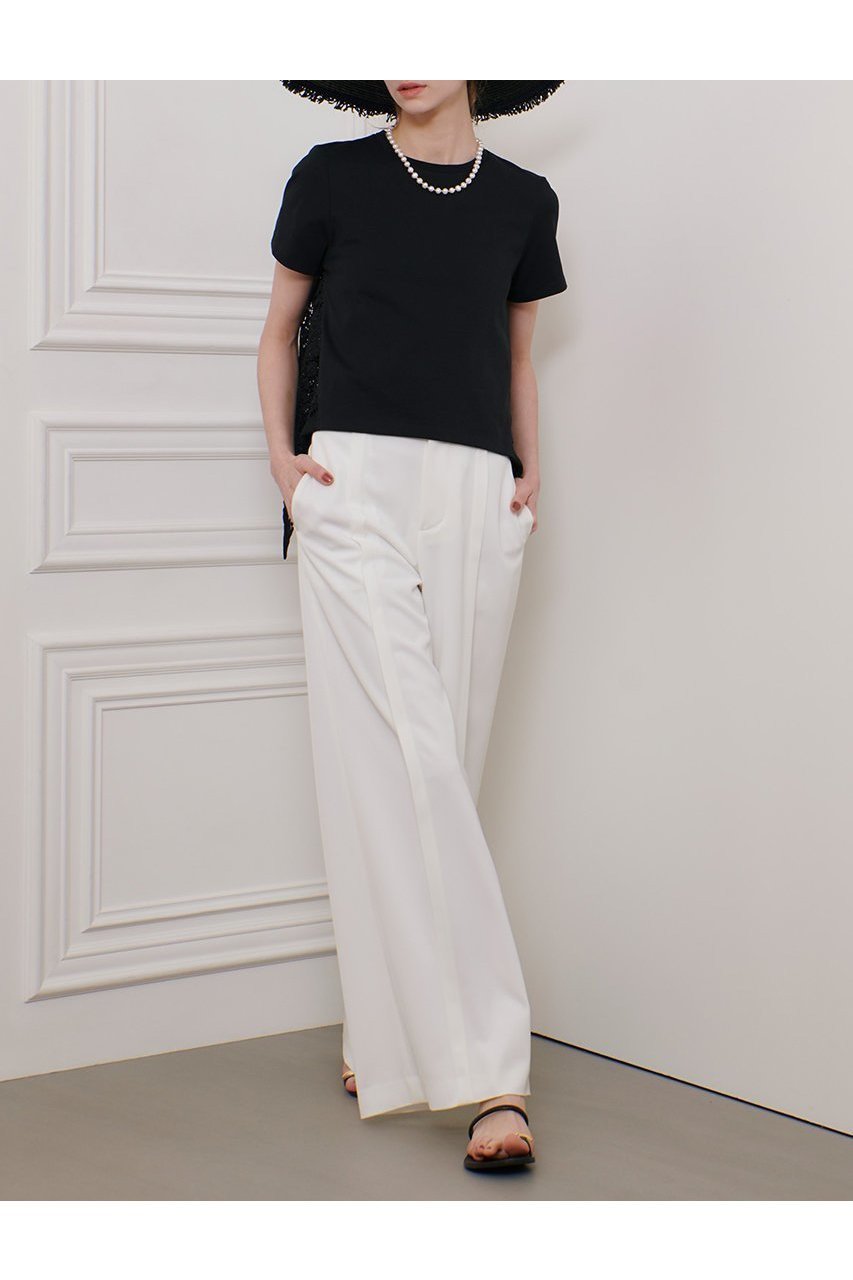 【アルアバイル/allureville】の【LOULOU WILLOUGHBY】レースドッキングプルオーバー B 人気、トレンドファッション・服の通販 founy(ファニー) 　ファッション　Fashion　レディースファッション　WOMEN　トップス・カットソー　Tops/Tshirt　シャツ/ブラウス　Shirts/Blouses　プルオーバー　Pullover　カットソー　Cut And Sew　コンパクト　Compact　ショート　Short　スカラップ　Scalloped　スリーブ　Sleeve　デニム　Denim　フェミニン　Feminine　ミックス　Mix　レース　Race　エレガント 上品　Elegant　other-4|ID: prp329100004456433 ipo3291000000031250681