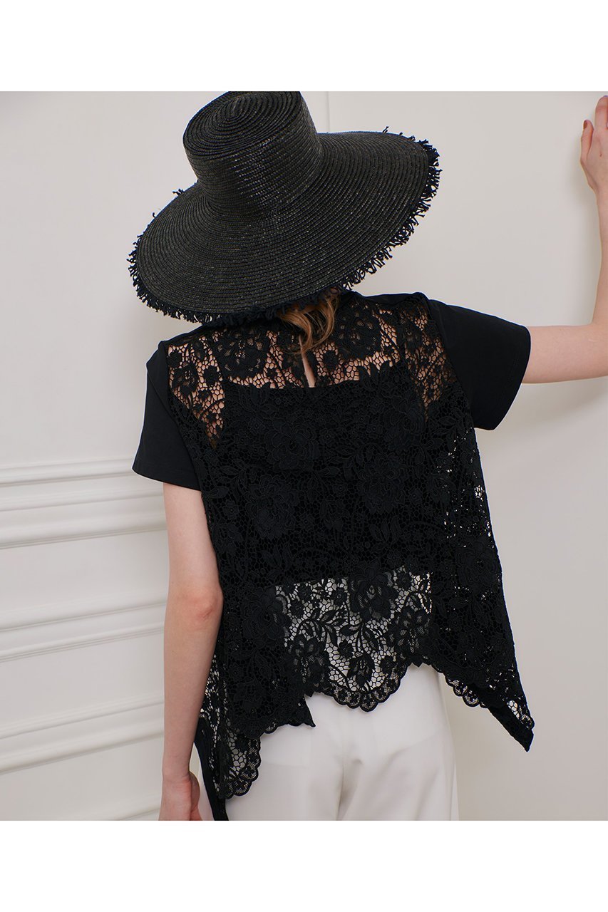 【アルアバイル/allureville】の【LOULOU WILLOUGHBY】レースドッキングプルオーバー B 人気、トレンドファッション・服の通販 founy(ファニー) 　ファッション　Fashion　レディースファッション　WOMEN　トップス・カットソー　Tops/Tshirt　シャツ/ブラウス　Shirts/Blouses　プルオーバー　Pullover　カットソー　Cut And Sew　コンパクト　Compact　ショート　Short　スカラップ　Scalloped　スリーブ　Sleeve　デニム　Denim　フェミニン　Feminine　ミックス　Mix　レース　Race　エレガント 上品　Elegant　other-8|ID: prp329100004456433 ipo3291000000031324185