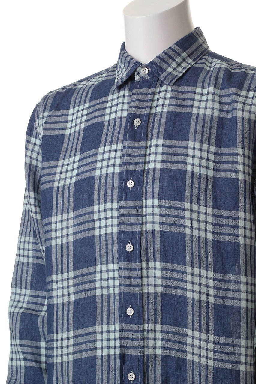 【フランク&アイリーン/Frank&Eileen / MEN】の【MEN】FINBAR イタリアンリネン ネイビーチェックシャツ 人気、トレンドファッション・服の通販 founy(ファニー) 　ファッション　Fashion　メンズファッション　MEN　クラシック　Classic　スリーブ　Sleeve　チェック　Check　バランス　Balance　パターン　Pattern　リネン　Linen　リラックス　Relax　ロング　Long　夏　Summer　春　Spring　S/S・春夏　Ss・Spring/Summer　other-5|ID: prp329100004456436 ipo3291000000031324190