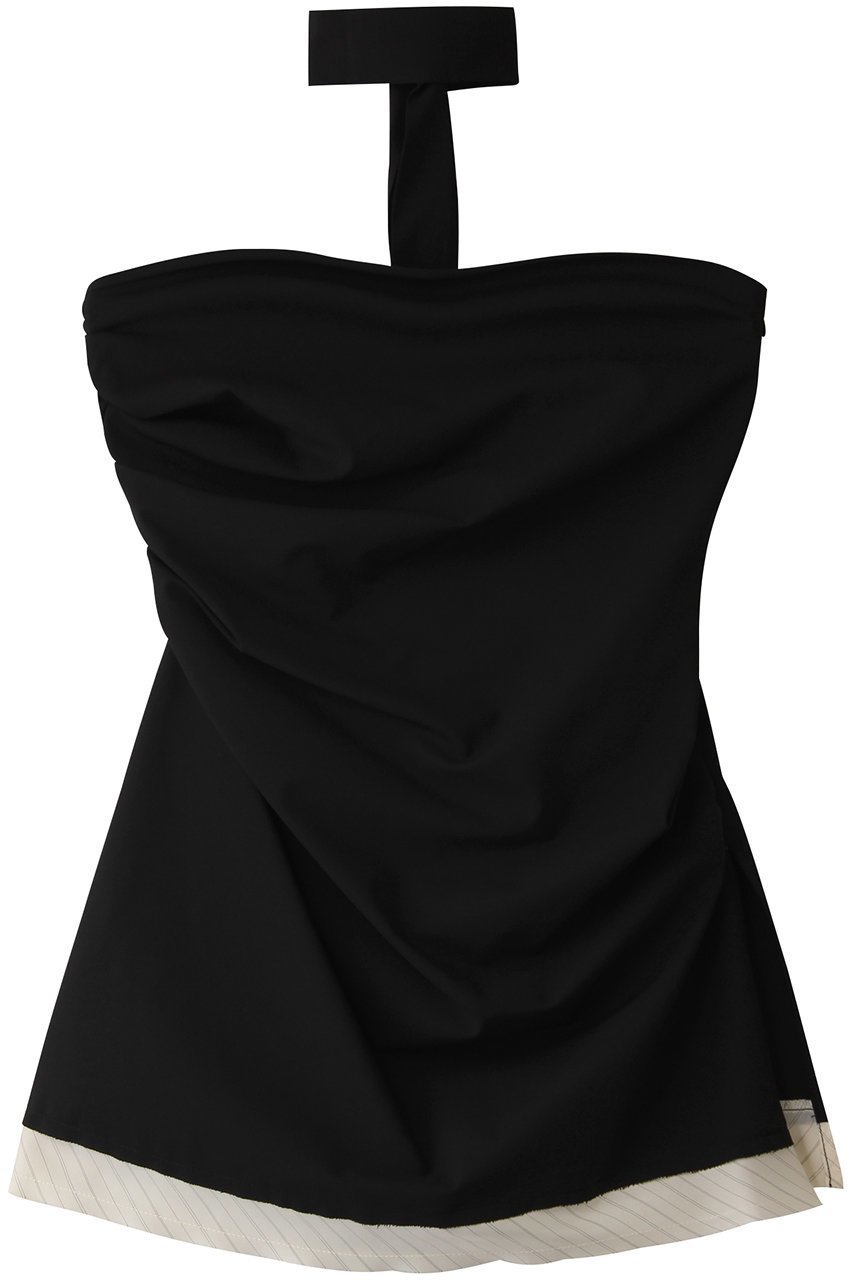 【プランク プロジェクト/PRANK PROJECT】のアシメドレーピングベアトップ / Asymmetrical Draping Bare Top インテリア・キッズ・メンズ・レディースファッション・服の通販 founy(ファニー) 　ファッション　Fashion　レディースファッション　Fashion for Women　トップス・カットソー　Cut & Sew Tops　キャミソール&ノースリーブ　Camisoles & Sleeveless Tops　シャツ・ブラウス・オフィスカジュアル　Elegant Blouses & Button-Ups　ウォッシャブル　Machine Washable　ストライプ　Stripe, Striped Pattern　ストレッチ　Stretch, Stretchy Fabric　タンク　Tank Top, Sleeveless Top　ノースリーブ　Sleeveless, No-Sleeve　夏　Summer　春　Spring　S/S・春夏　SS, Spring/Summer, Warm Season　BLK(ブラック)|ID: prp329100004456440 ipo3291000000032908065