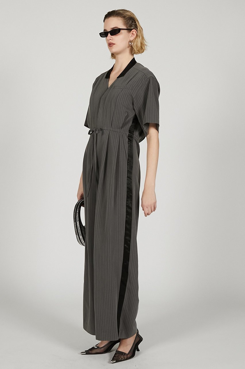 【プランク プロジェクト/PRANK PROJECT】のオープンバックジャンプスーツ / Open Back Jumpsuit 人気、トレンドファッション・服の通販 founy(ファニー) ファッション Fashion レディースファッション Fashion for Women バッグ Bags パンツ Pants & Trousers サテン Satin, Glossy Fabric ストライプ Stripe, Striped Pattern ドローストリング Drawstring, Pull Cord リラックス Relax, Relaxed Fit ワッシャー Washer, Crinkled Finish other-6|ID: prp329100004456444 ipo3291000000034423067