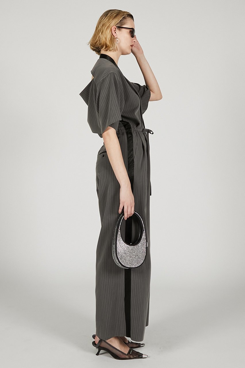 【プランク プロジェクト/PRANK PROJECT】のオープンバックジャンプスーツ / Open Back Jumpsuit 人気、トレンドファッション・服の通販 founy(ファニー) ファッション Fashion レディースファッション Fashion for Women バッグ Bags パンツ Pants & Trousers サテン Satin, Glossy Fabric ストライプ Stripe, Striped Pattern ドローストリング Drawstring, Pull Cord リラックス Relax, Relaxed Fit ワッシャー Washer, Crinkled Finish other-8|ID: prp329100004456444 ipo3291000000034423069