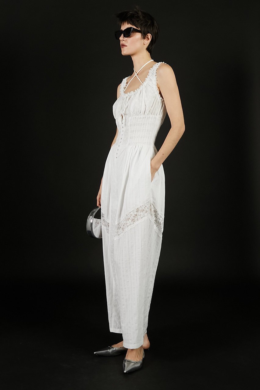 【プランク プロジェクト/PRANK PROJECT】のコットンレースジャンプスーツ / Cotton Lace Jumpsuit 人気、トレンドファッション・服の通販 founy(ファニー) 　ファッション　Fashion　レディースファッション　Fashion for Women　パンツ　Pants & Trousers　シャーリング　Shirring, Ruched　ミックス　Mix, Mixed Style　リラックス　Relax, Relaxed Fit　レース　Lace, Lace Fabric　今季　This Season, Current Season　other-3|ID: prp329100004456446 ipo3291000000032900908