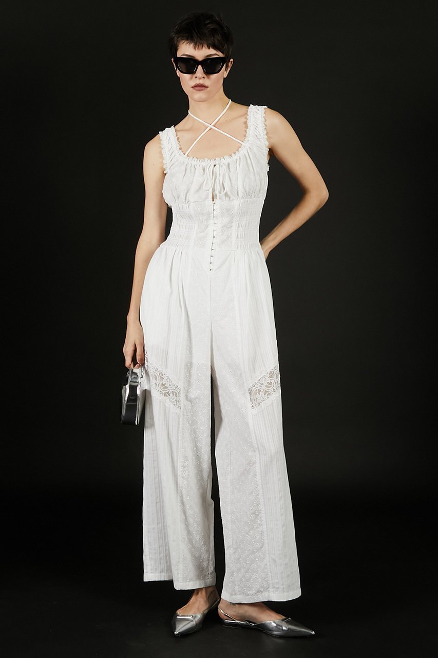 【プランク プロジェクト/PRANK PROJECT】のコットンレースジャンプスーツ / Cotton Lace Jumpsuit 人気、トレンドファッション・服の通販 founy(ファニー) 　ファッション　Fashion　レディースファッション　Fashion for Women　パンツ　Pants & Trousers　シャーリング　Shirring, Ruched　ミックス　Mix, Mixed Style　リラックス　Relax, Relaxed Fit　レース　Lace, Lace Fabric　今季　This Season, Current Season　other-6|ID: prp329100004456446 ipo3291000000036099381