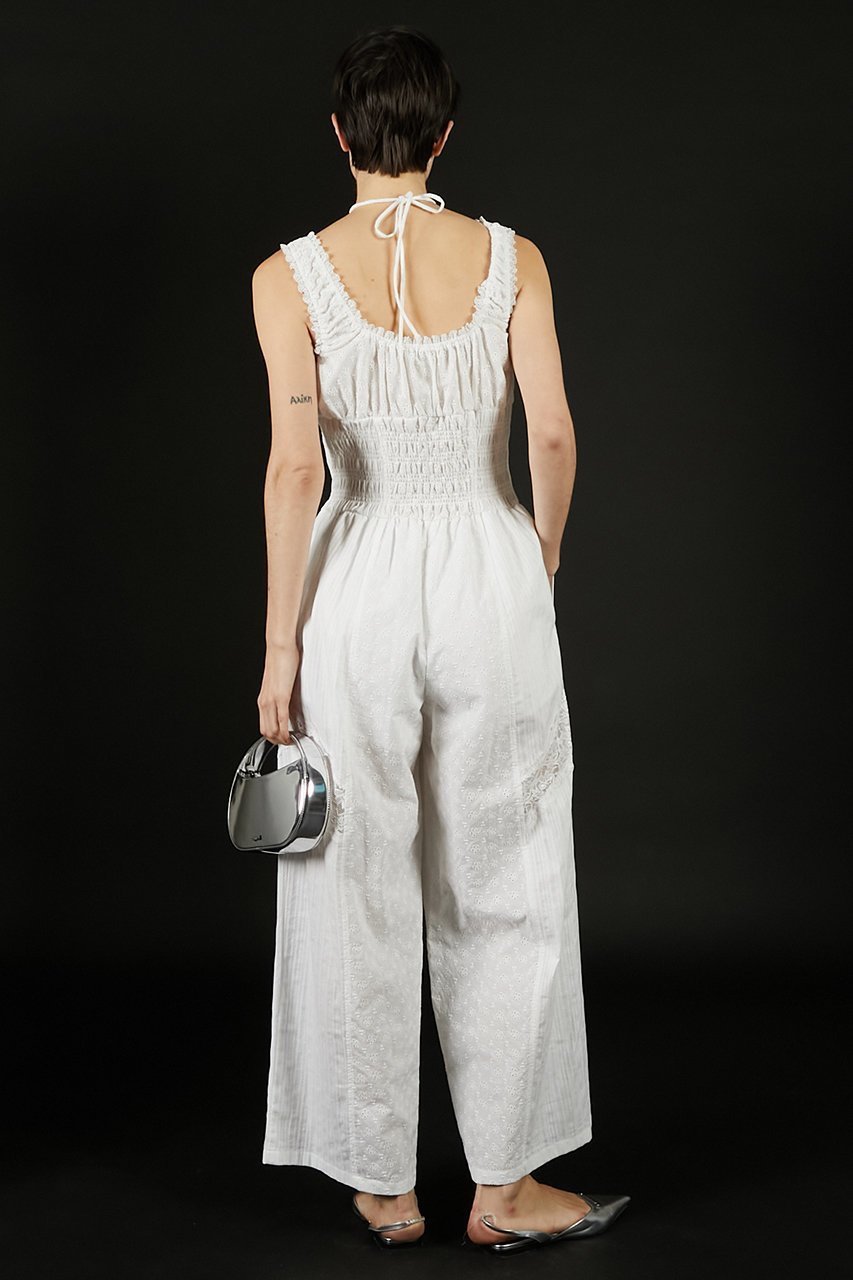 【プランク プロジェクト/PRANK PROJECT】のコットンレースジャンプスーツ / Cotton Lace Jumpsuit 人気、トレンドファッション・服の通販 founy(ファニー) 　ファッション　Fashion　レディースファッション　Fashion for Women　パンツ　Pants & Trousers　シャーリング　Shirring, Ruched　ミックス　Mix, Mixed Style　リラックス　Relax, Relaxed Fit　レース　Lace, Lace Fabric　今季　This Season, Current Season　other-4|ID: prp329100004456446 ipo3291000000036760818