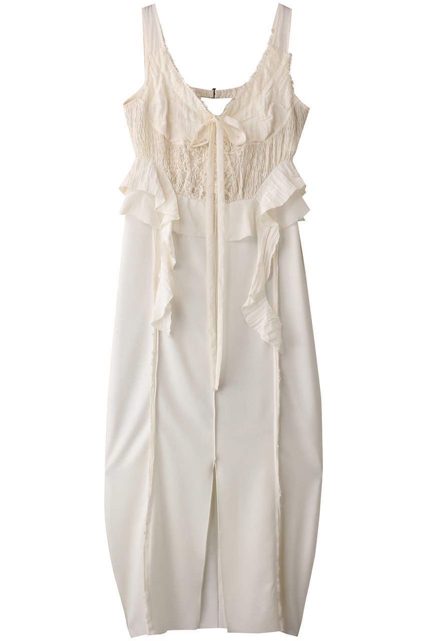 【プランク プロジェクト/PRANK PROJECT】のシャーリングビスチェワンピース / Shirring Bustier Dress インテリア・キッズ・メンズ・レディースファッション・服の通販 founy(ファニー) 　ファッション　Fashion　レディースファッション　Fashion for Women　ワンピース　Dresses　フォーマル・パーティードレス・結婚式用ドレス　Elegant & Casual Dresses　チュニック　Tunic Tops & Dresses　とろみ　Fluid, Flowy Fabric　アクセサリー　Fashion Accessories　カットソー　Cut and Sewn Top　コンビ　Combo, Combination Style　サンダル　Sandals, Summer Shoes　シャーリング　Shirring, Ruched　スリット　Slit, Slit Detail　ダウン　Down, Puffer　チュニック　Tunic, Long Top　レース　Lace, Lace Fabric　ロング　Long, Long-Length　厚底　Platform Shoes　夏　Summer　IVR(アイボリー)|ID: prp329100004456450 ipo3291000000032808394