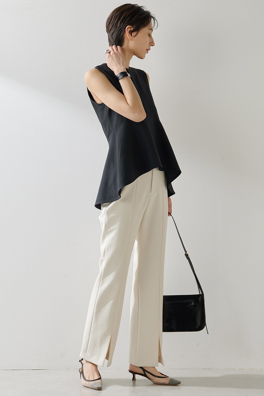 【ウィムガゼット/Whim Gazette】のストレッチブッチャーペプラムブラウス 人気、トレンドファッション・服の通販 founy(ファニー) 　ファッション　Fashion　レディースファッション　Fashion for Women　トップス・カットソー　Cut & Sew Tops　キャミソール&ノースリーブ　Camisoles & Sleeveless Tops　シャツ・ブラウス・オフィスカジュアル　Elegant Blouses & Button-Ups　おすすめ　Recommended / Our Picks　ストレッチ　Stretch, Stretchy Fabric　セットアップ　Set-Up, Coordinated Outfit　ノースリーブ　Sleeveless, No-Sleeve　フレア　Flare, Flared　ペプラム　Peplum, Flared Hem　エレガント 上品　Elegant　再入荷　Restock / Back in Stock　夏　Summer　春　Spring　S/S・春夏　SS, Spring/Summer, Warm Season　other-5|ID: prp329100004457632 ipo3291000000032909133