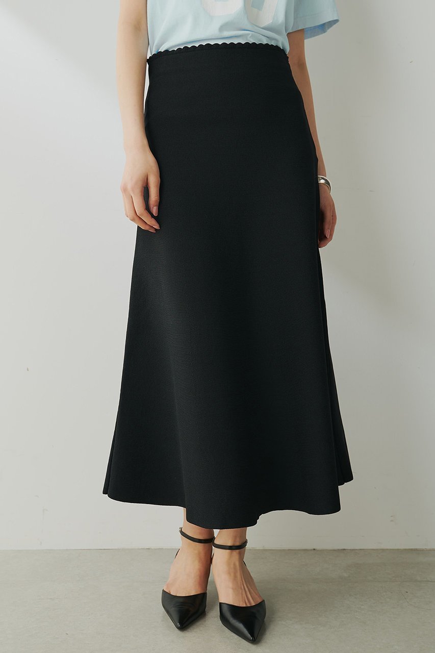 【ウィムガゼット/Whim Gazette】のガーターニットフレアスカート 人気、トレンドファッション・服の通販 founy(ファニー) 　ファッション　Fashion　レディースファッション　WOMEN　スカート　Skirt　Aライン/フレアスカート　Flared A-Line Skirts　ロングスカート　Long Skirt　おすすめ　Recommend　エレガント 上品　Elegant　スカラップ　Scalloped　セットアップ　Set Up　バランス　Balance　マーメイド　Mermaid　ロング　Long　other-2|ID: prp329100004457634 ipo3291000000031249631