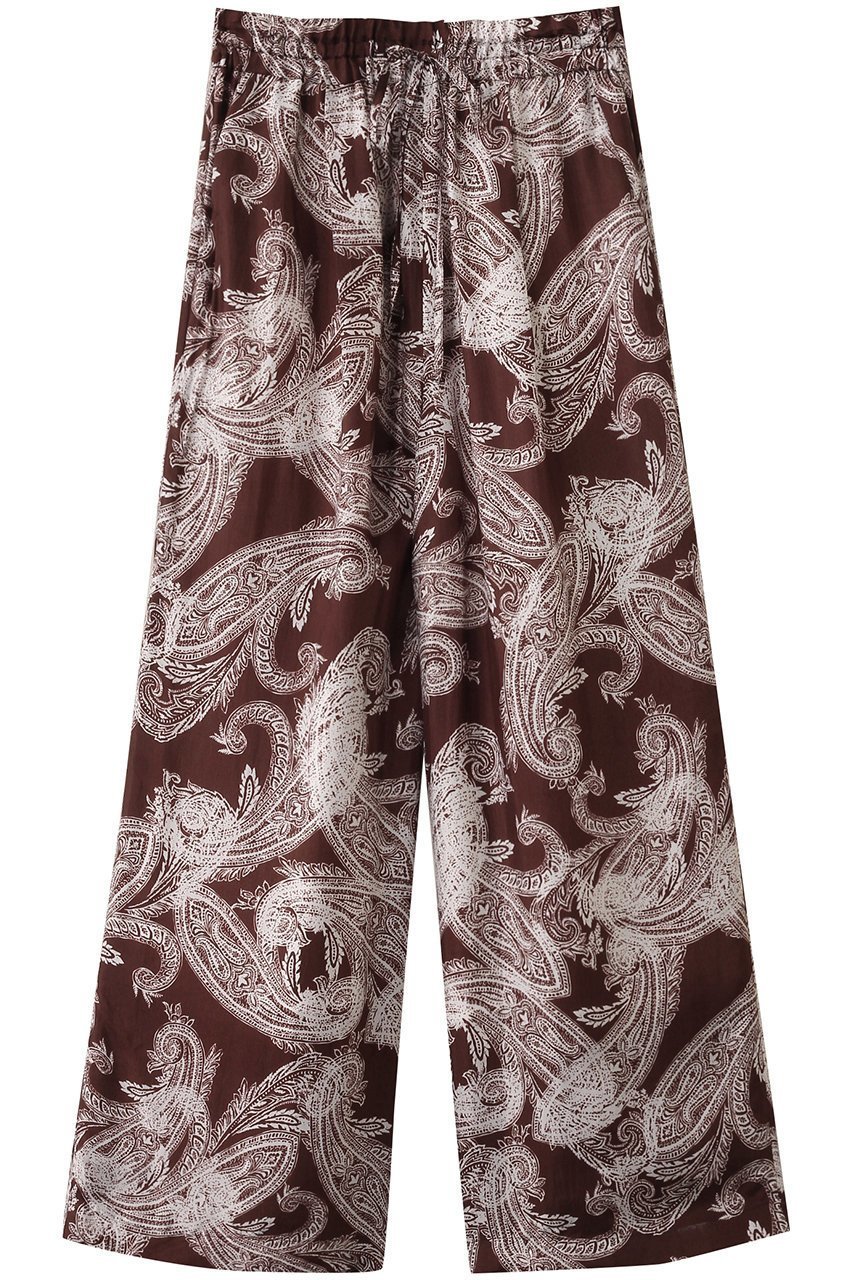 【サクラ/SACRA】のオーバーラップペイズリーパンツ インテリア・キッズ・メンズ・レディースファッション・服の通販 founy(ファニー) 　ファッション　Fashion　レディースファッション　Fashion for Women　パンツ　Pants & Trousers　おすすめ　Recommended / Our Picks　ペイズリー　Paisley, Ethnic Pattern　ボトム　Bottoms, Lower Wear　リゾート　Resort, Vacation Style　ワイド　Wide, Wide Fit　無地　Plain, Solid Color　ブラウン|ID: prp329100004457647 ipo3291000000032905525