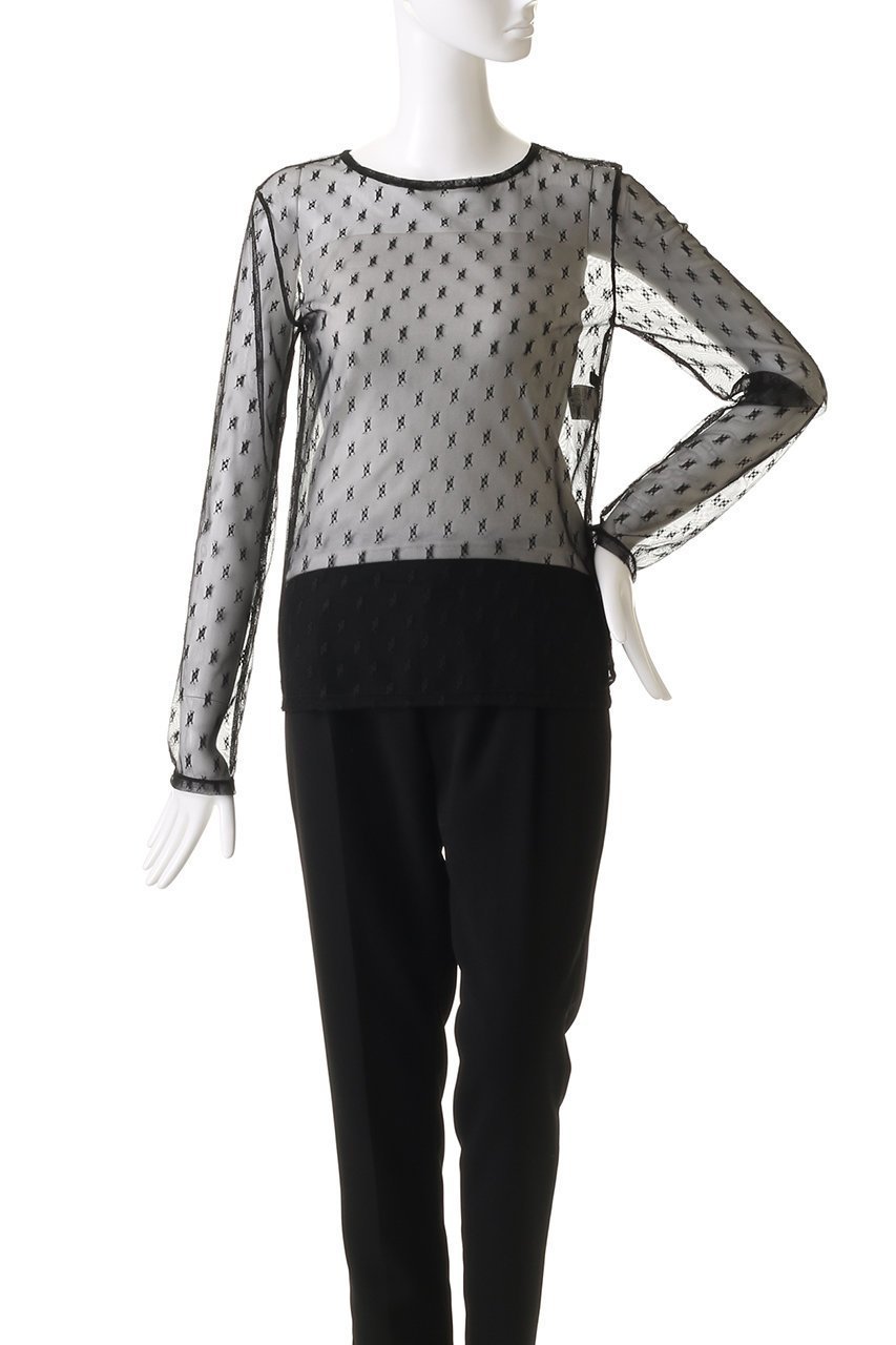 【アルアバイル/allureville】の幾何柄チュールトップス 人気、トレンドファッション・服の通販 founy(ファニー) 　ファッション　Fashion　レディースファッション　WOMEN　トップス・カットソー　Tops/Tshirt　シャツ/ブラウス　Shirts/Blouses　ロング / Tシャツ　T-Shirts　カットソー　Cut and Sewn　キャミソール　Camisole　シンプル　Simple　スリーブ　Sleeve　タンク　Tank　チュール　Tulle　トレンド　Trend　フィット　Fit　フェミニン　Feminine　ロング　Long　夏　Summer　春　Spring　S/S・春夏　Ss・Spring/Summer　other-2|ID: prp329100004457650 ipo3291000000031249747