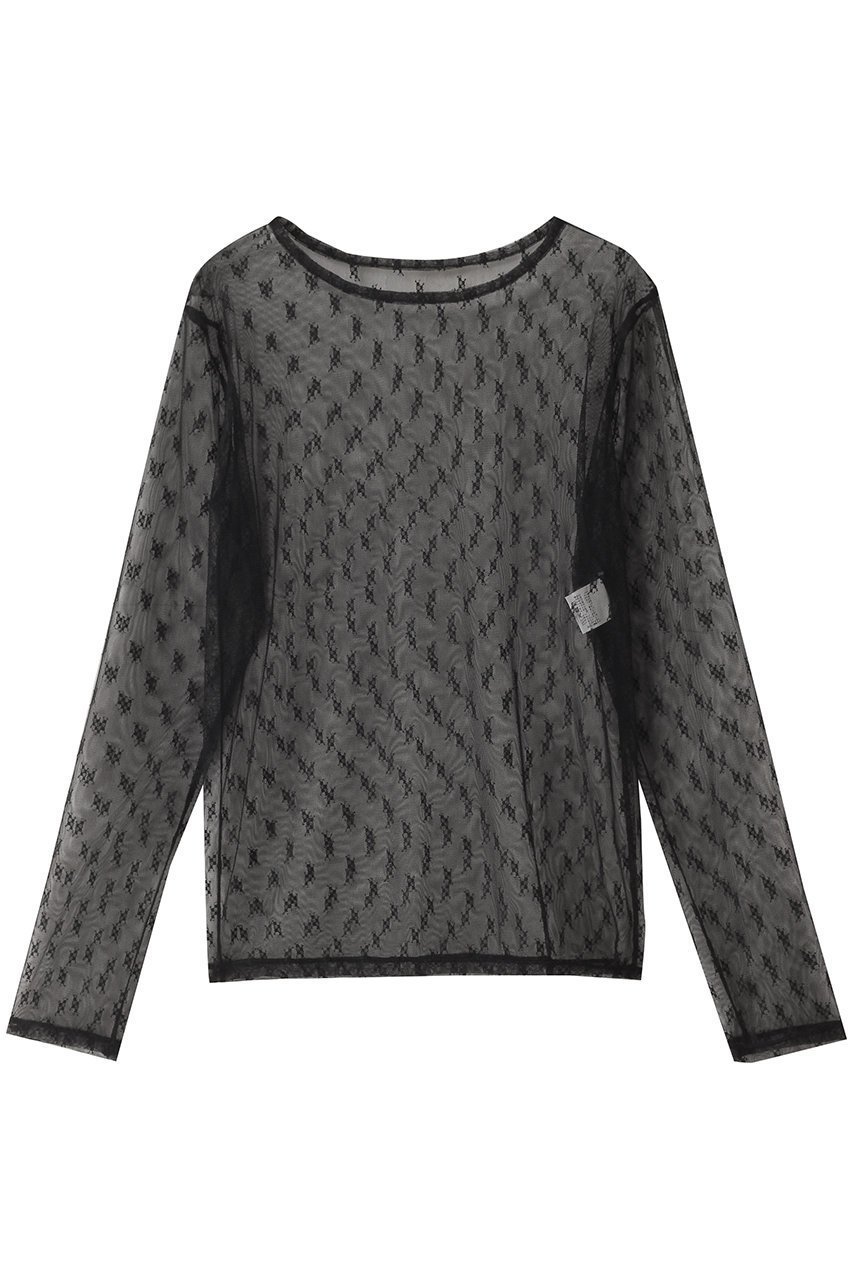 【アルアバイル/allureville】の幾何柄チュールトップス インテリア・キッズ・メンズ・レディースファッション・服の通販 founy(ファニー) 　ファッション　Fashion　レディースファッション　Fashion for Women　トップス・カットソー　Cut & Sew Tops　シャツ・ブラウス・オフィスカジュアル　Elegant Blouses & Button-Ups　ロングTシャツ・Tシャツ　Longline T-Shirts & Tees　カットソー・ベーシックTシャツ　Cut-and-Sewn Tops / Stretch Tees & Basics　キャミソール　Camisole, Spaghetti Strap Top　シンプル　Simple, Minimal　スリーブ　Sleeve, Long Sleeve / Short Sleeve　タンク　Tank Top, Sleeveless Top　チュール　Tulip, Tulip Motif　トレンド　Trend, Trending Now　フィット　Fit, Slim Fit　フェミニン　Feminine, Girly　ロング　Long, Long-Length　再入荷　Restock / Back in Stock　夏　Summer　春　Spring　S/S・春夏　SS, Spring/Summer, Warm Season　ブラック|ID: prp329100004457650 ipo3291000000032706937